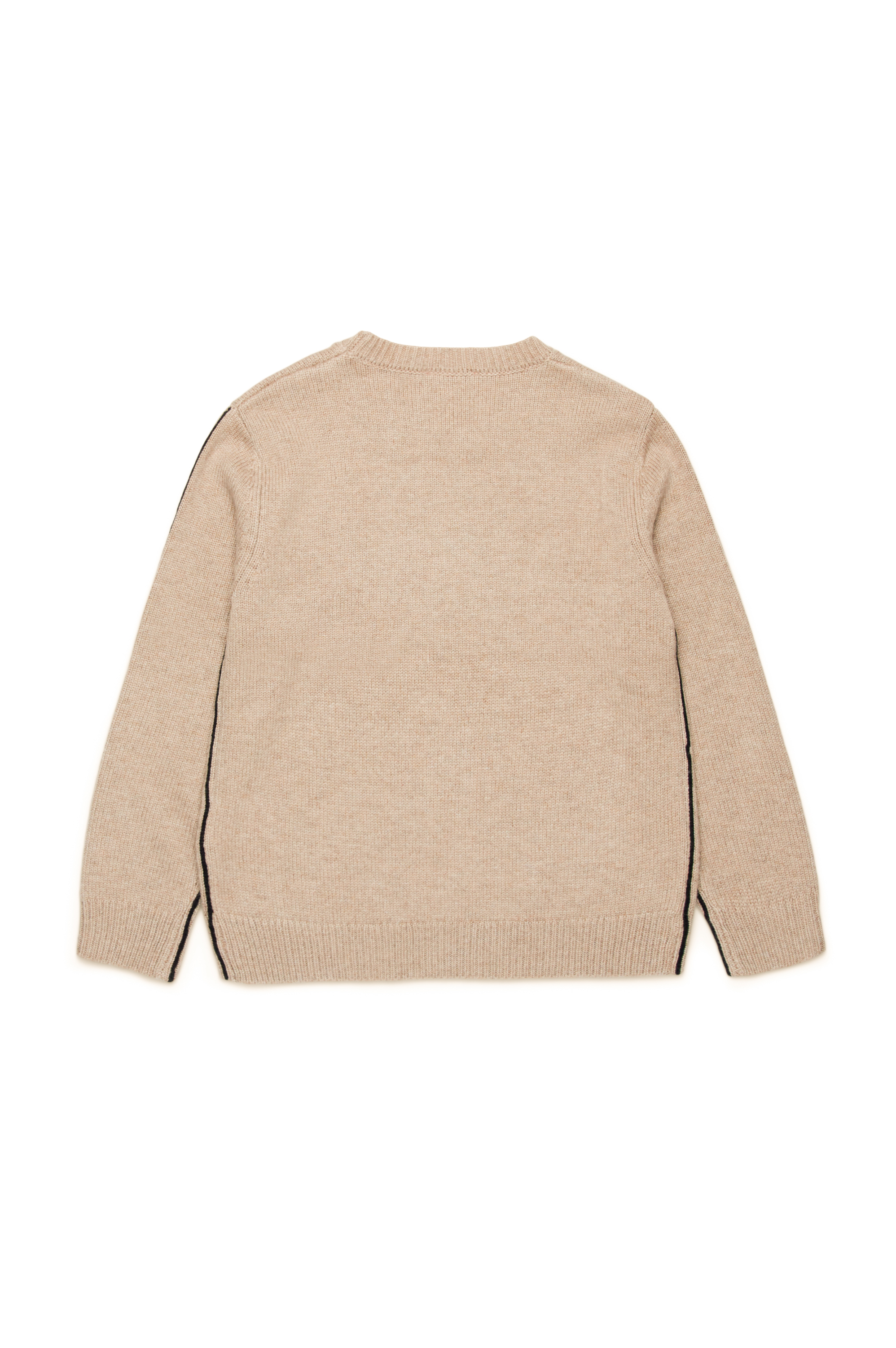 Diesel - KVROMO, Man's Piped jumper in cashmere-enriched blend in Light Brown - 2