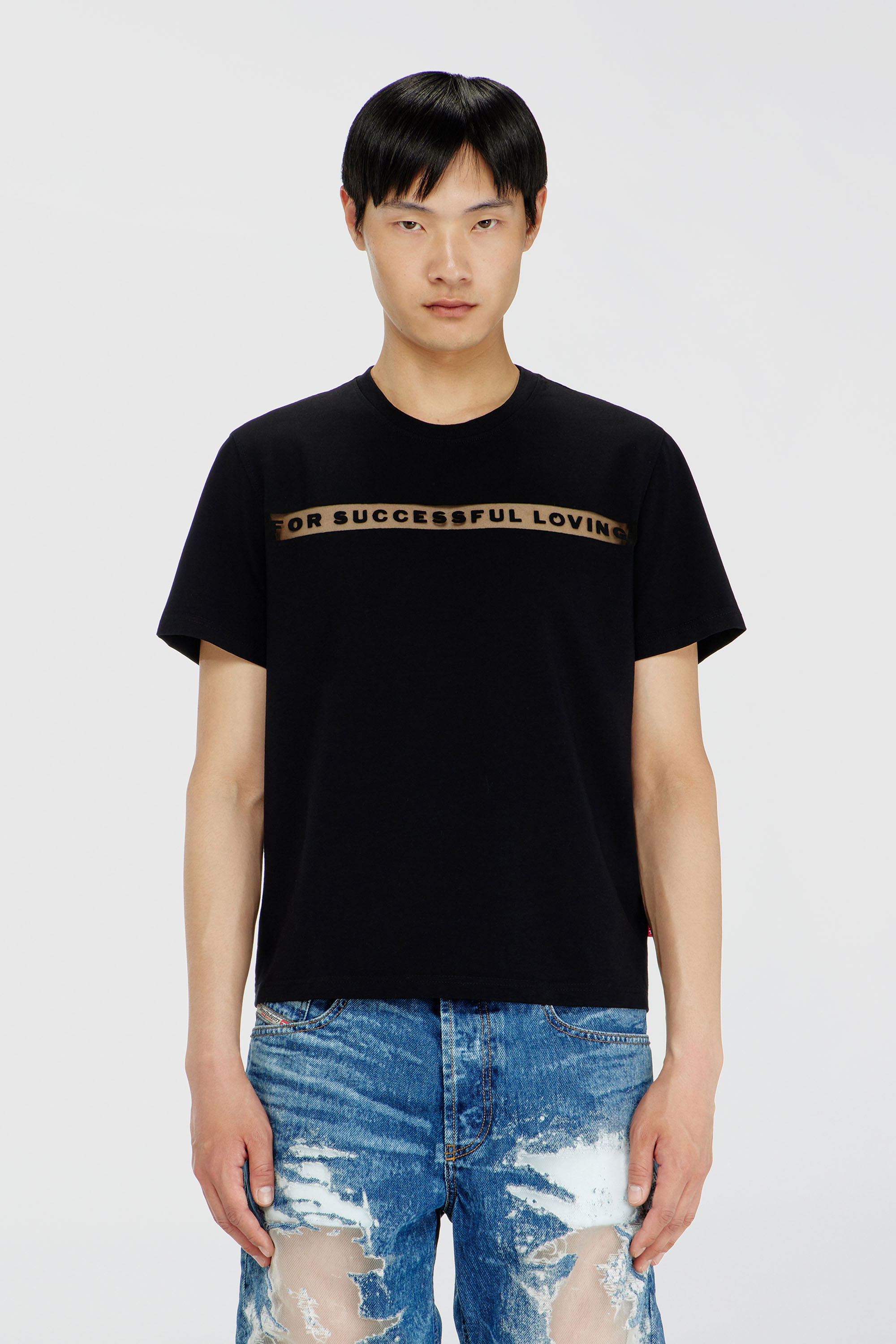 Diesel - PR-T-NOTS-CHI-R, Unisex's T-shirt with For Successful Loving logo in Black - 2