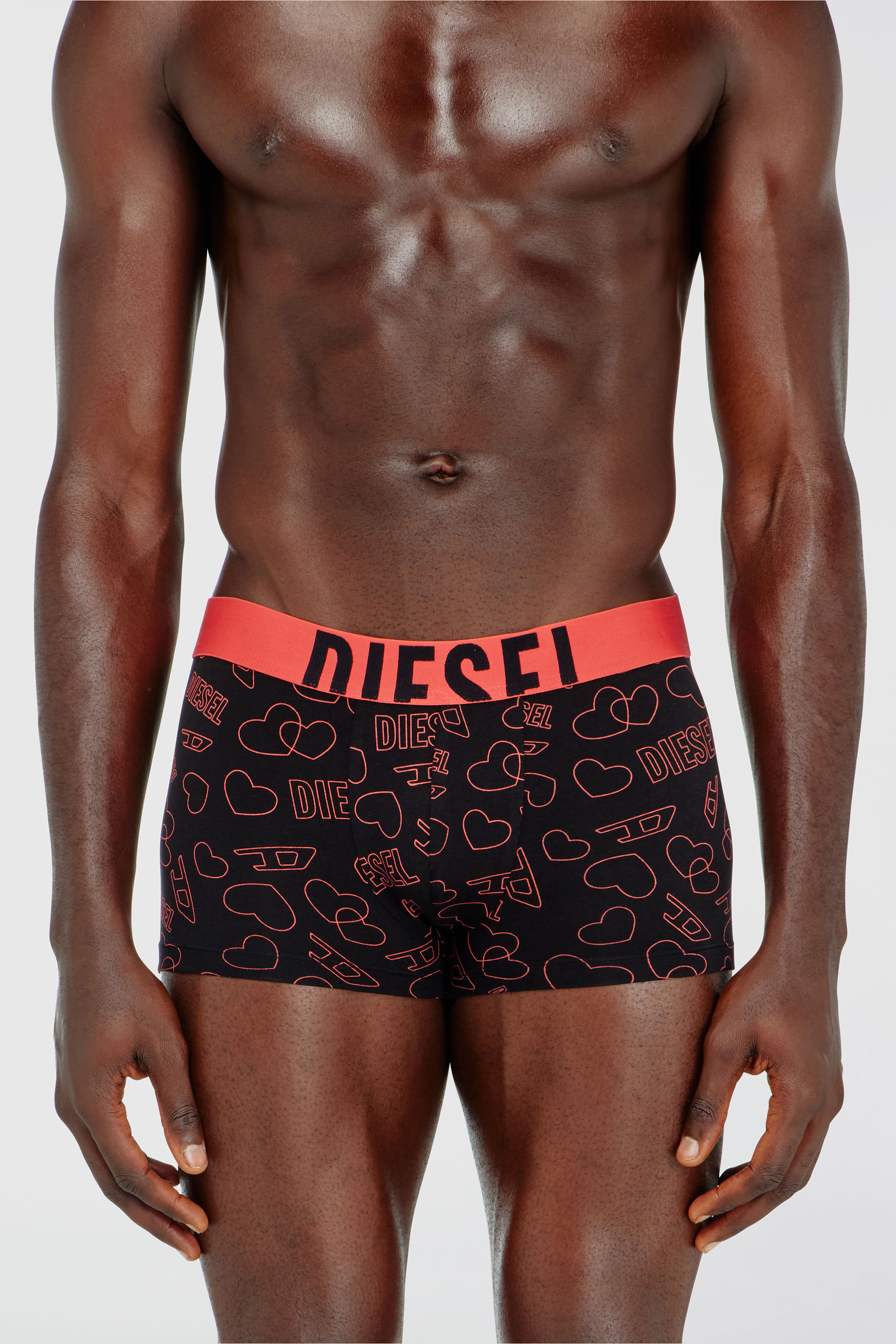 Diesel - DAMIEN-GFT-3PACK, Man's Three-pack boxer briefs with heart print in Pink/Black - 2