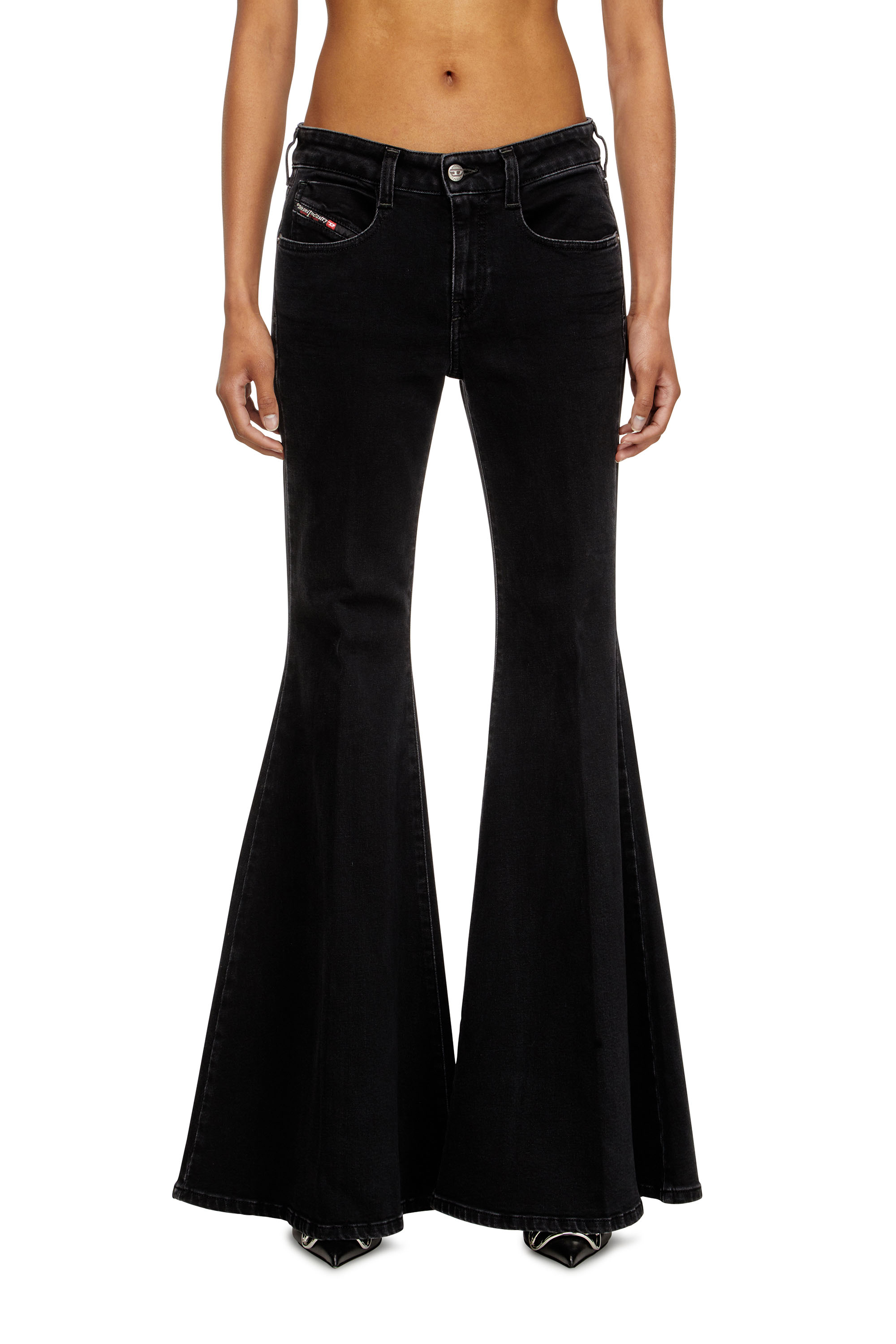 Diesel - Woman's Flare Jeans 1970 D-Bleess 09M69, Black/Dark grey - 1