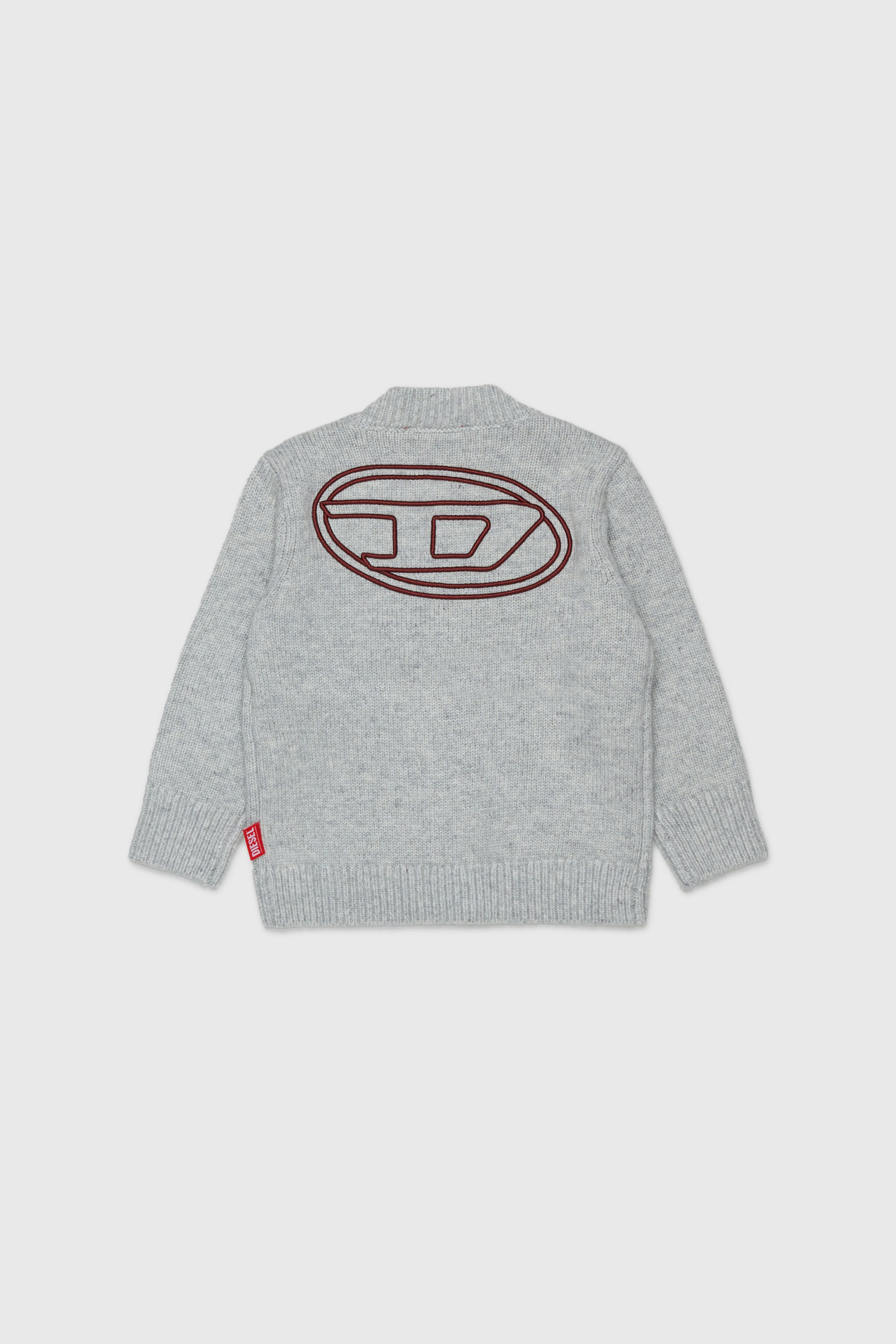 Diesel - KOLYB, Man's Cashmere-enriched cardigan with big Oval D in Grey - 2