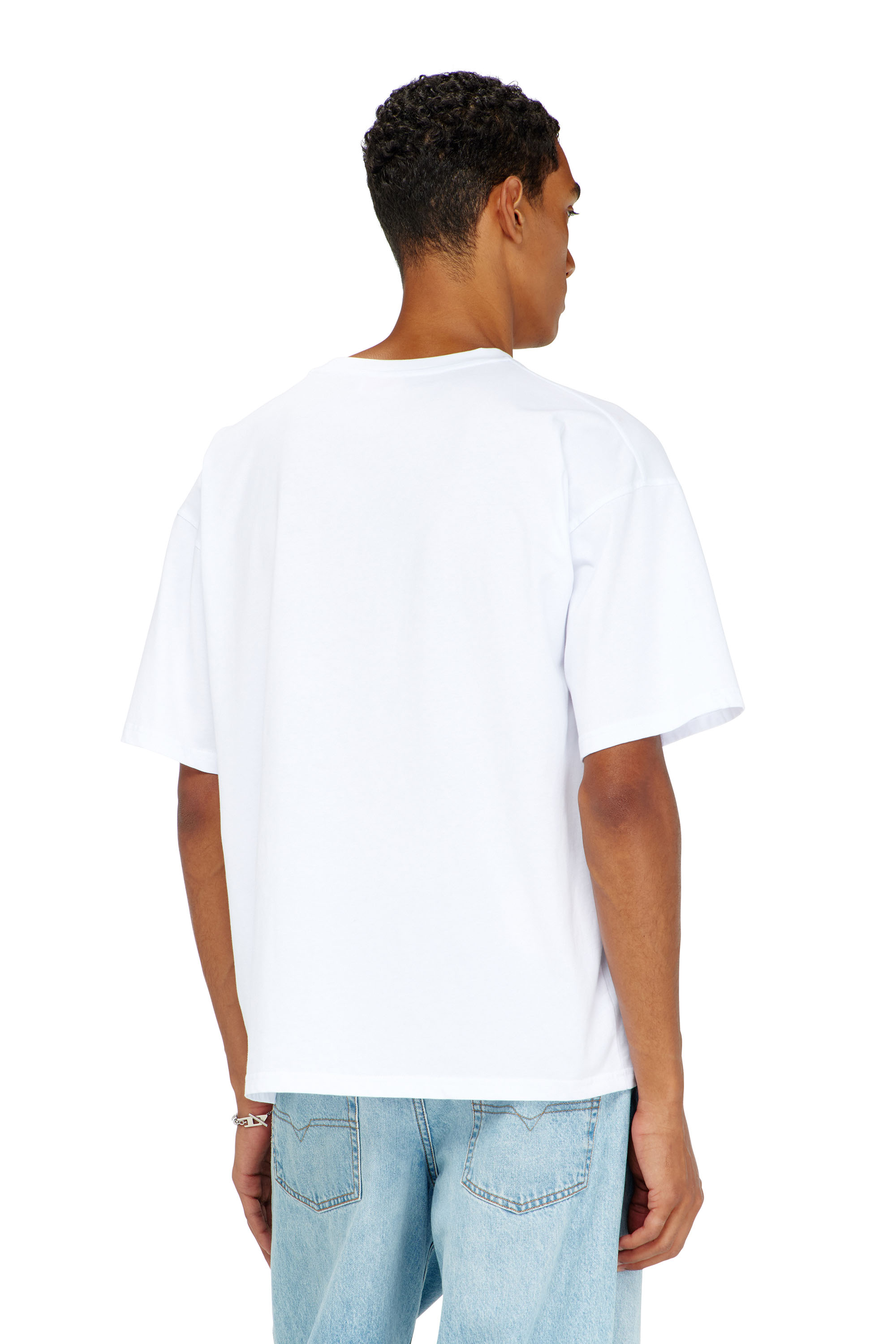 Diesel - T-BOXT-DCO, Man's Relaxed cotton T-shirt with Oval D embroidery in White - 4