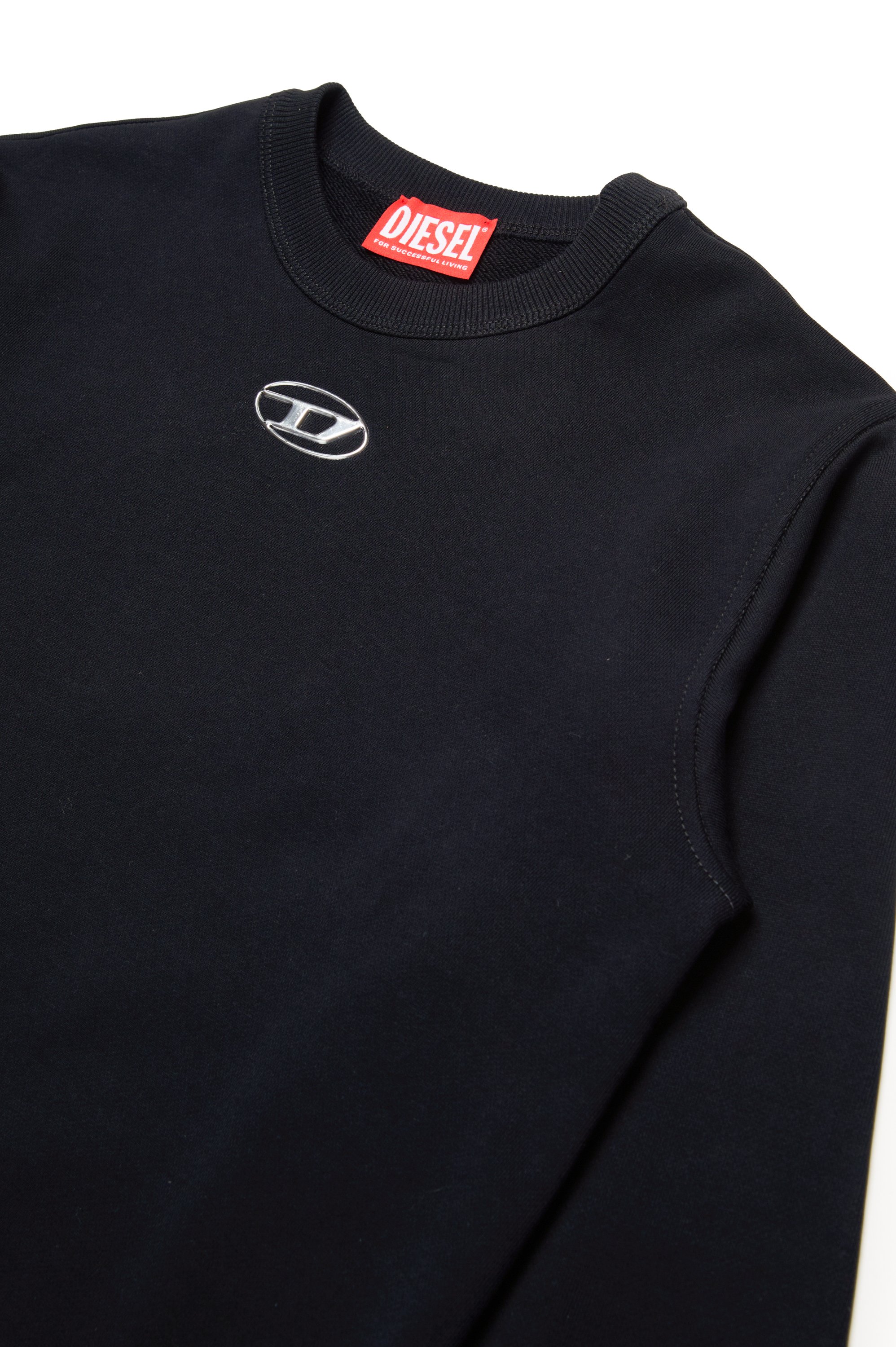 Diesel - SMACSISOD OVER, Man's Sweatshirt with metal-look Oval D logo in Black - 3