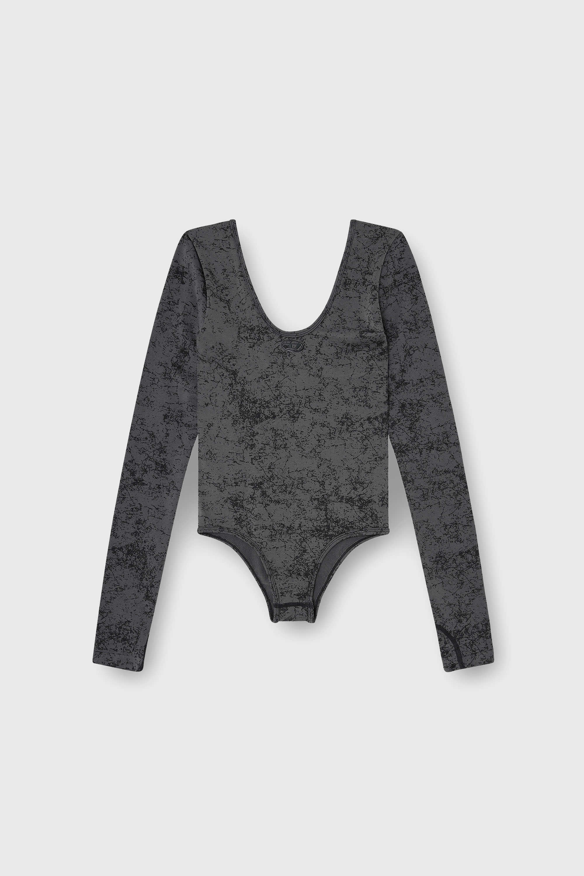 Diesel - IONNA-UTLT, Woman's Open-back bodysuit with utilitarian print in Black - 2