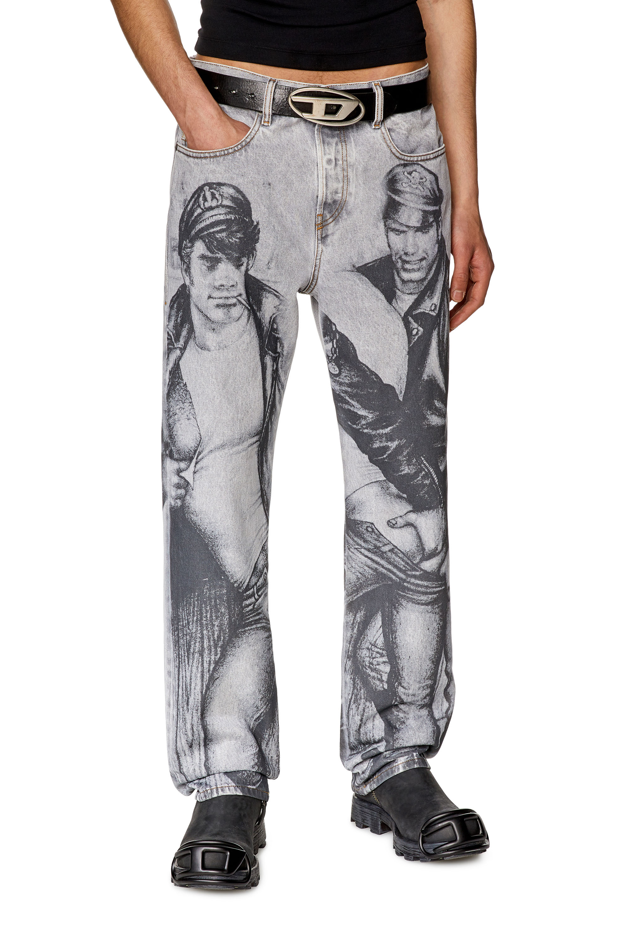 Diesel - 2020 D-Viker 007F8 Straight Jeans, Grey - Image 1