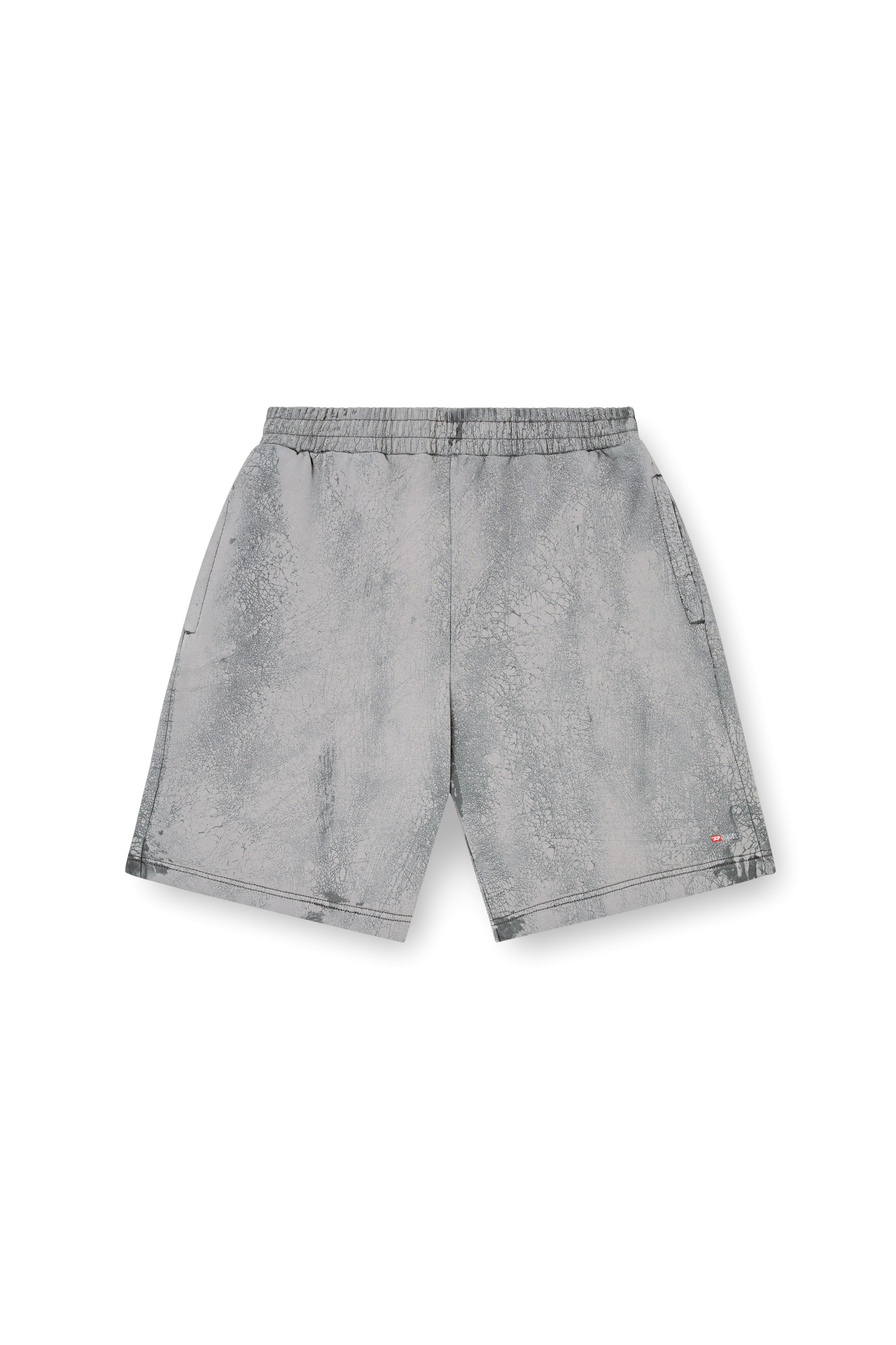 Diesel - P-CREW, Man's Shorts in waxed jersey in Grey - 2