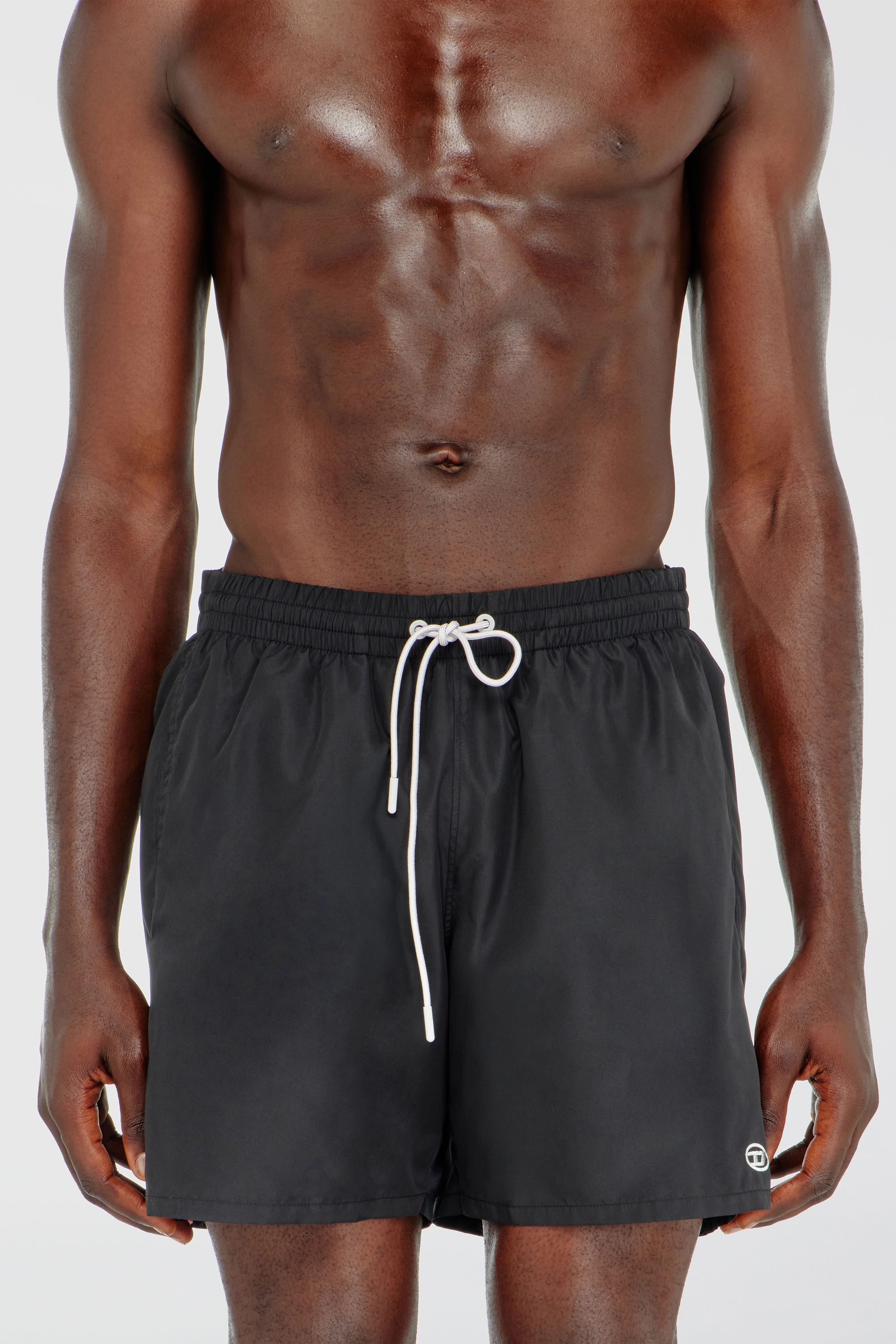 Diesel - GEORGE-41-UTLT, Man's Swim shorts with metallic Oval D logo in Black - 1