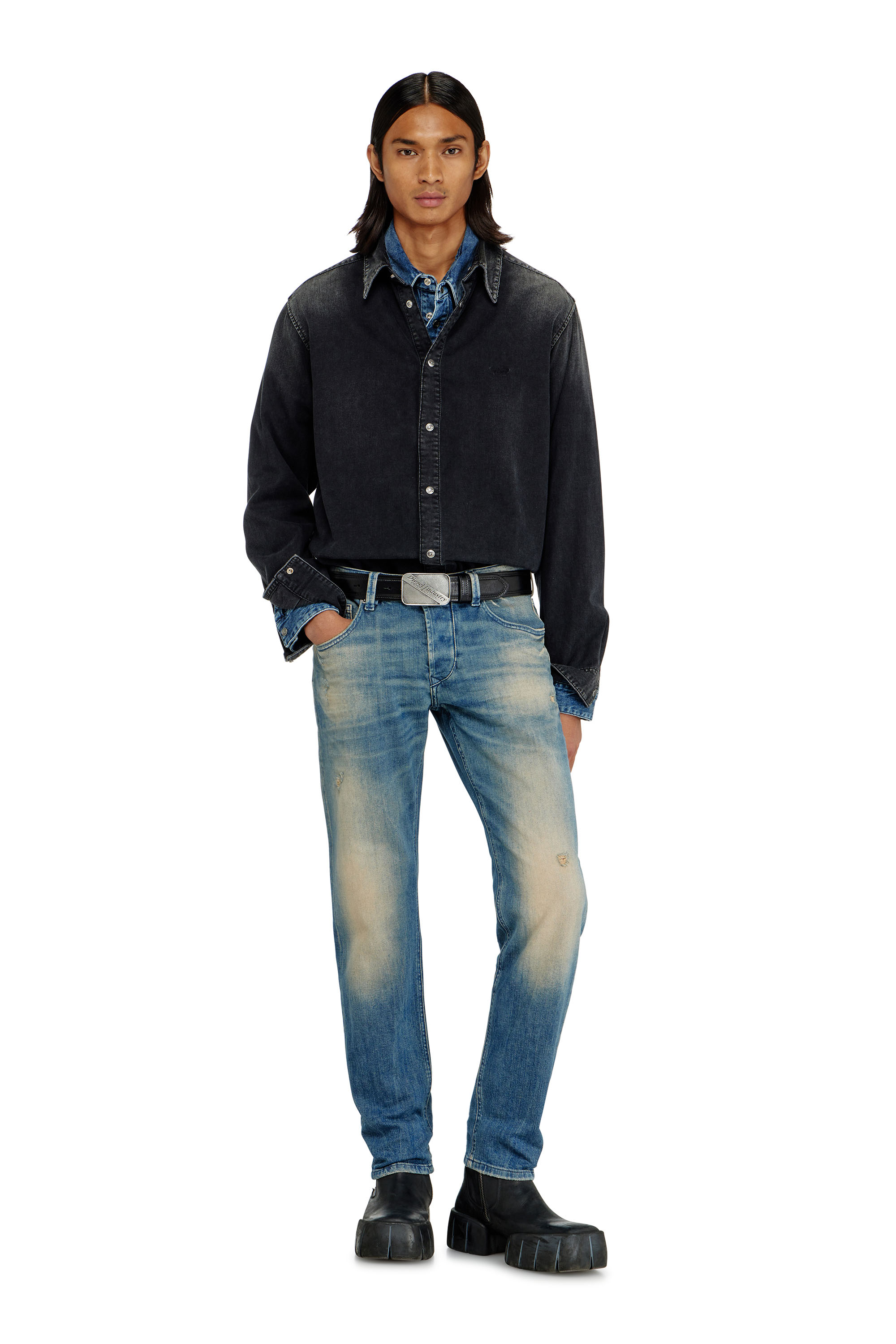 Diesel - Man's Regular 2030 D-Krooley Joggjeans&reg; 068XU, Dark Blue - 3
