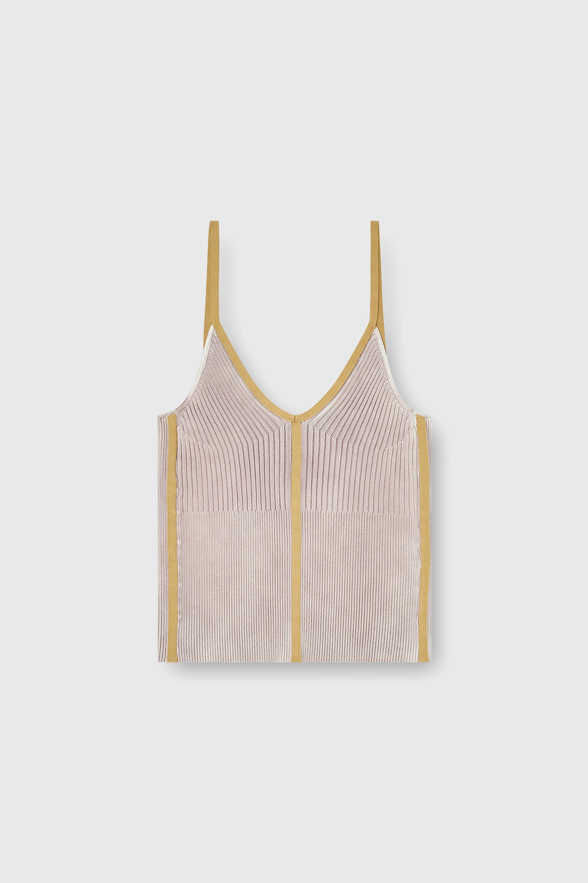 Diesel - M-SARMITE, Woman's Rib-knit cami top with contrast bands in Lilac - 2