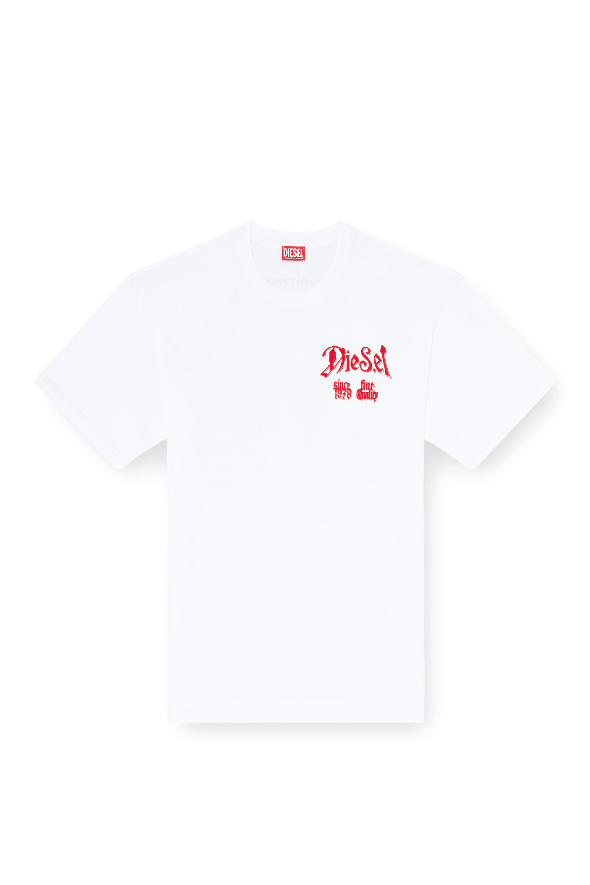 Diesel - T-BOXT-AA2, Man's Cotton T-shirt with flock graphic in White - 3