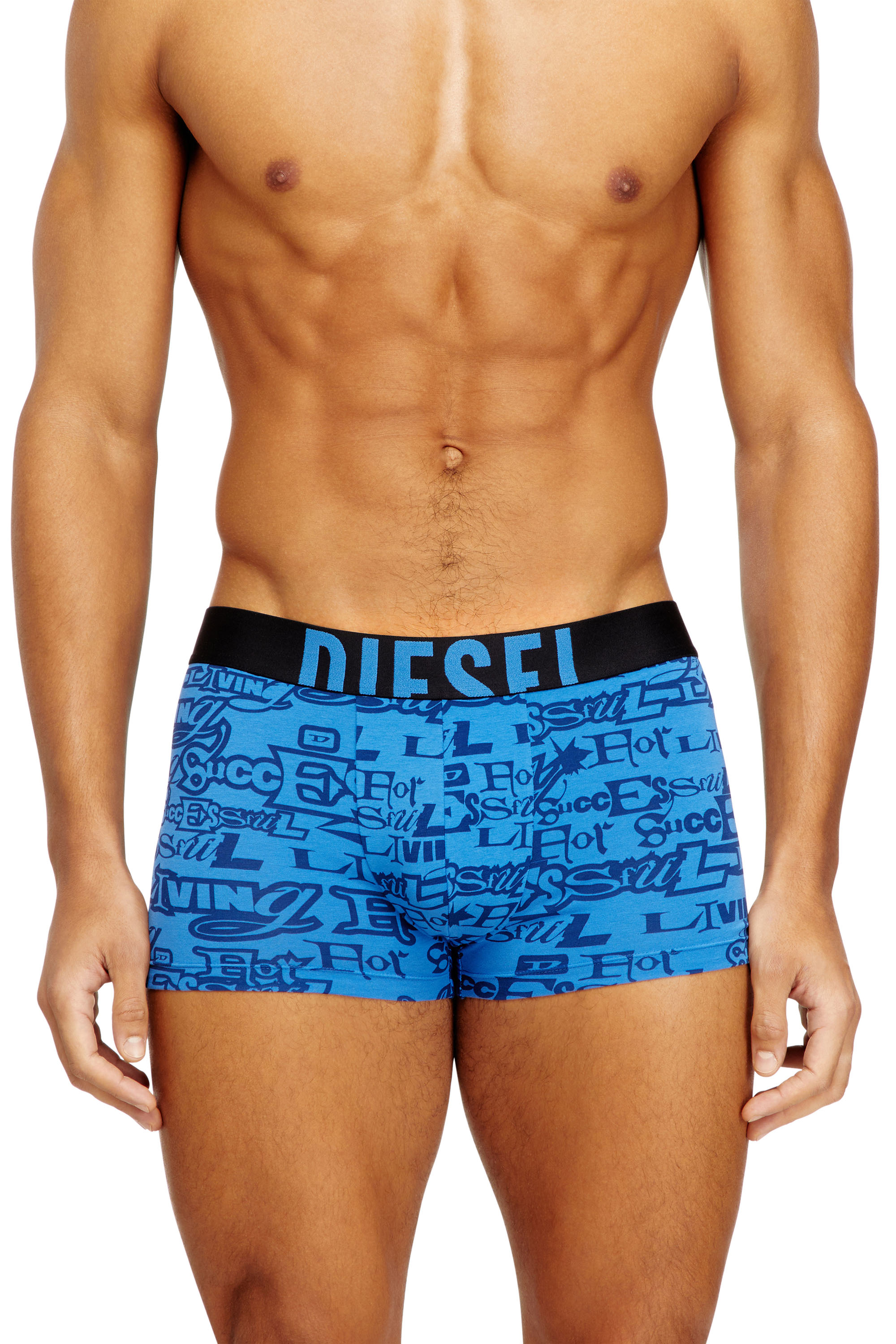 Diesel - DAMIEN-D-POP-3PACK-40, Man's Three-pack cotton trunks with bold logos in Blue/Black - 2