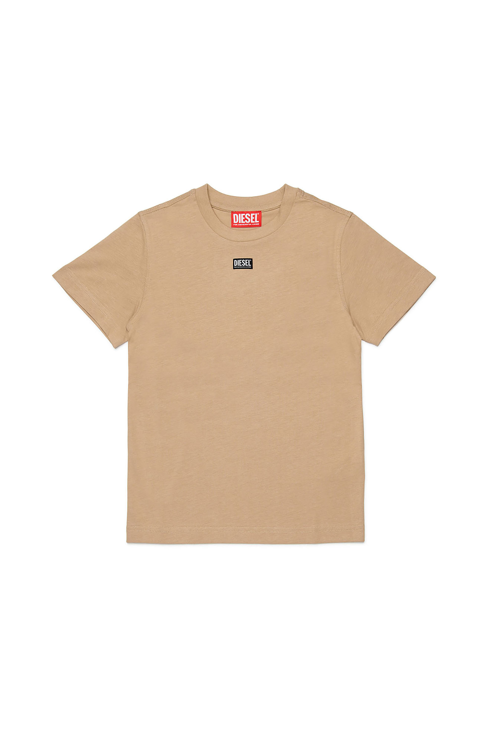 Diesel - TJUSTR7, Man's Cotton T-shirt with small Biscotto logo in Light Brown - 1