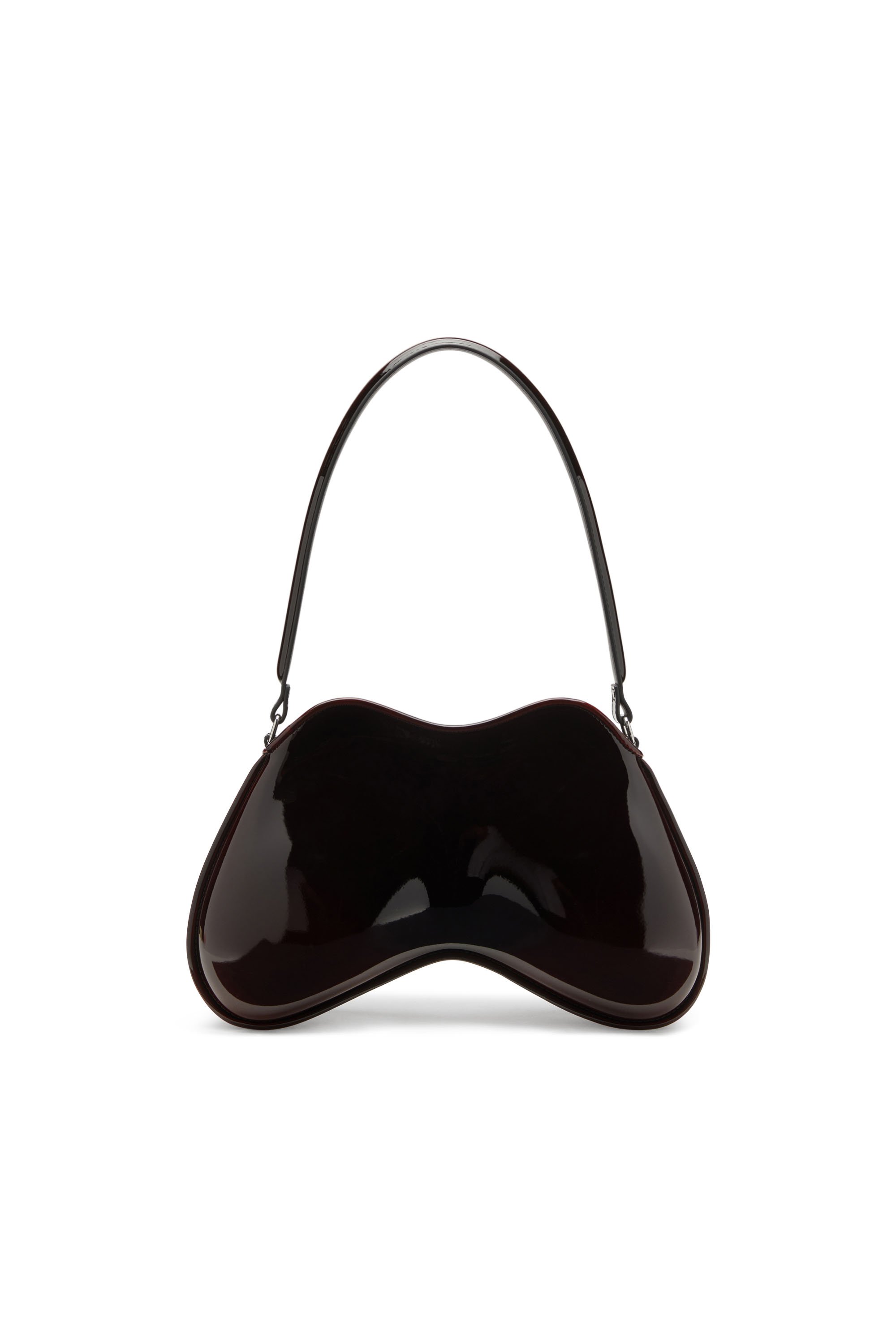 Diesel - DOUBLE-D SHOULDER, Woman's Double-D-Rigid shoulder bag in dégradé glossy PU in Burgundy - 3