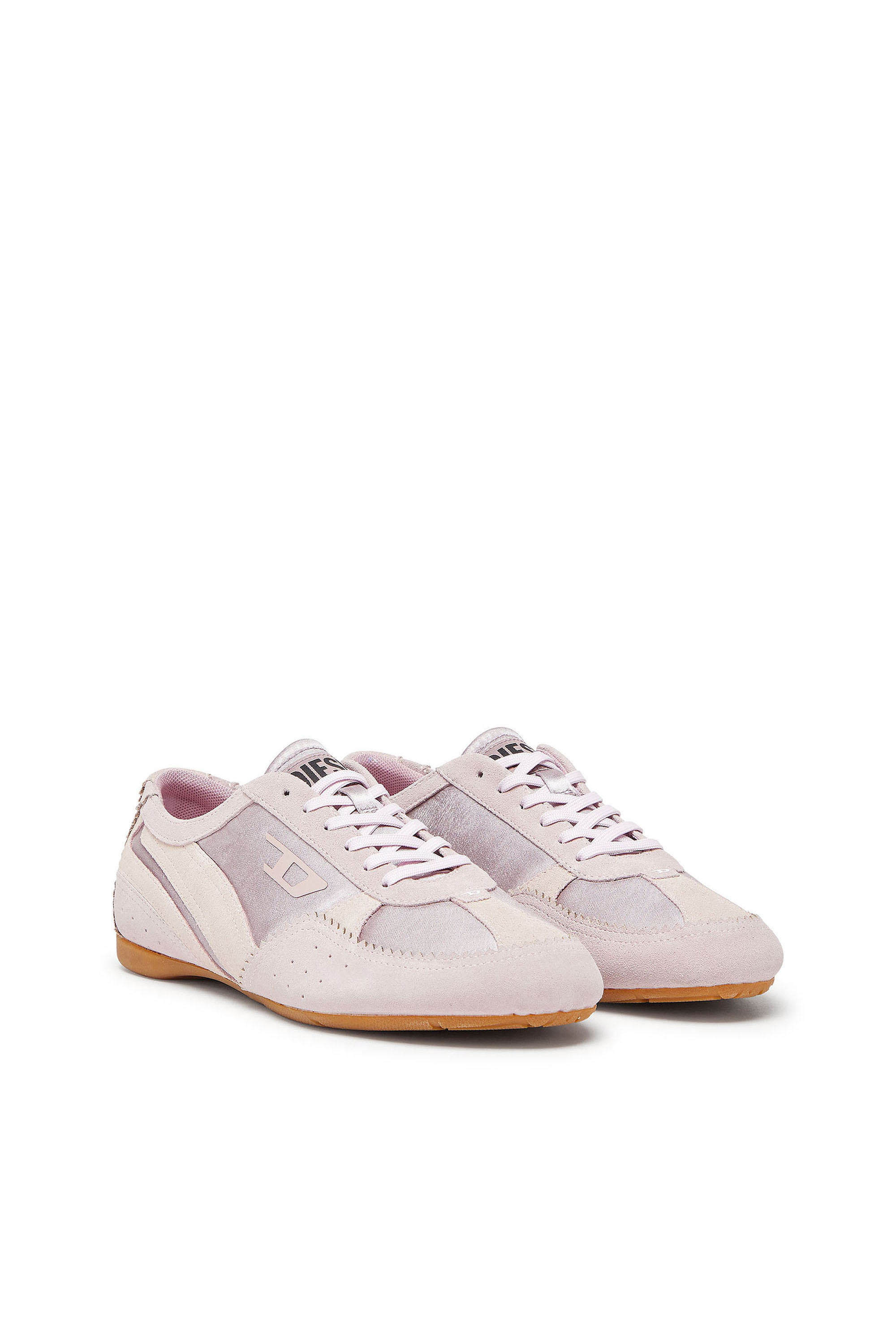 Diesel - D-MILE LOW II W, Woman's D-Mile-Flat sneakers with suede overlays in Pink - 2
