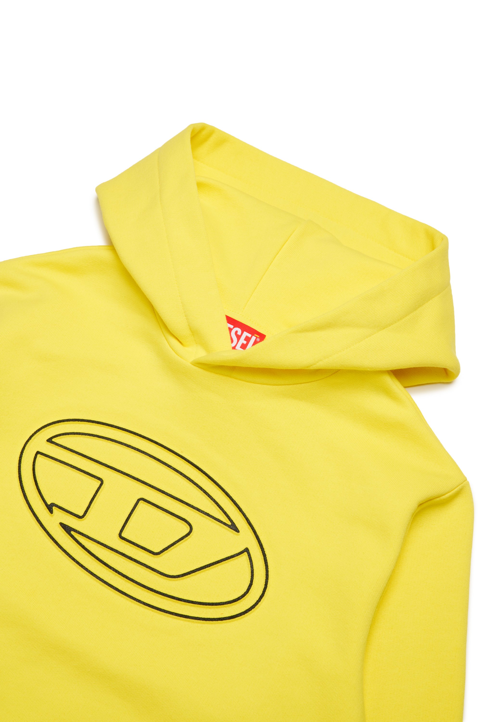 Diesel - SBIGOVALHOOD OVER, Man's Hoodie with embossed Oval D logo in Yellow - 3