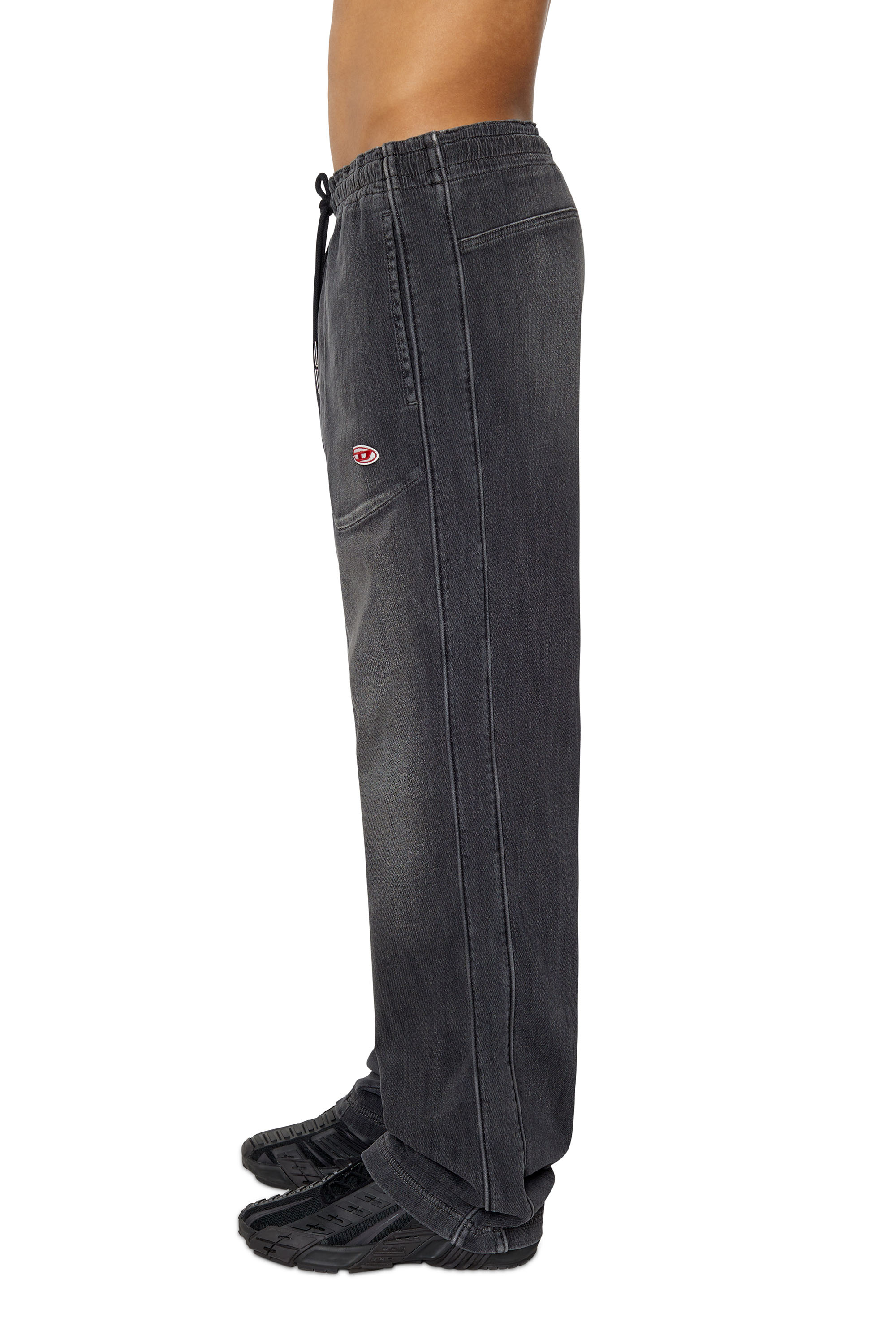 Diesel - D-Martians Track Denim 09E30 Straight, Black/Dark grey - Image 4