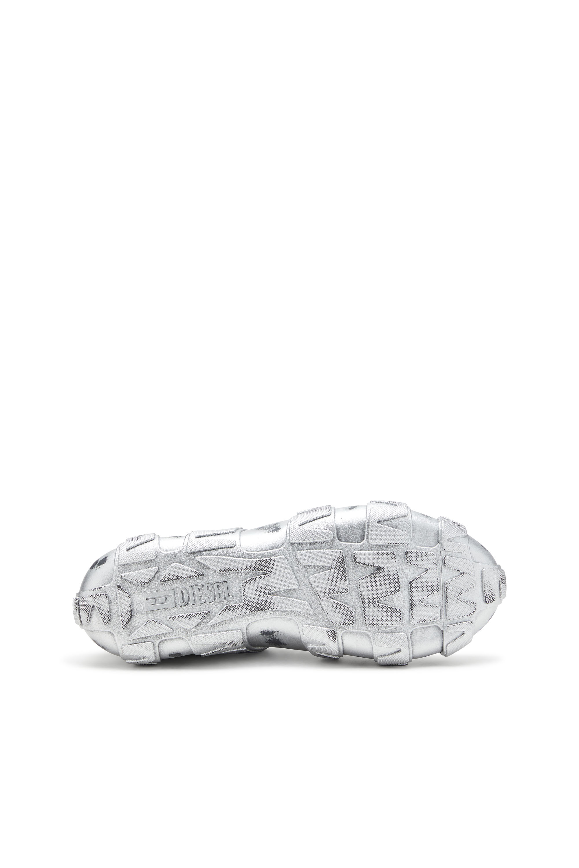 Diesel - S-D-GRIFFE LOW, Man's S-D-Griffe-Metallic sneakers in mesh and PU in Silver - 4