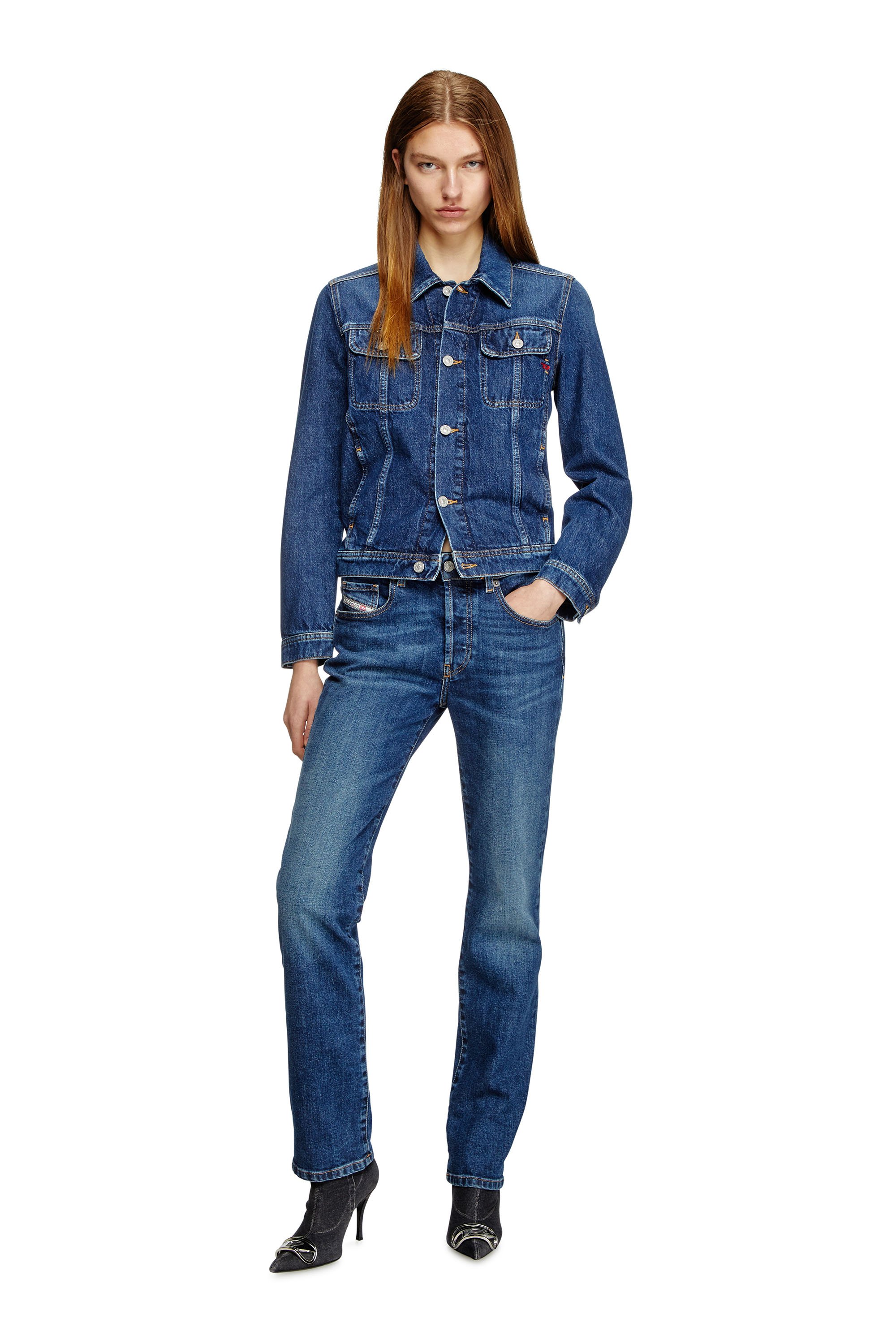 Diesel - DE-BONNY, Woman's Trucker jacket in denim in Dark Blue - 2