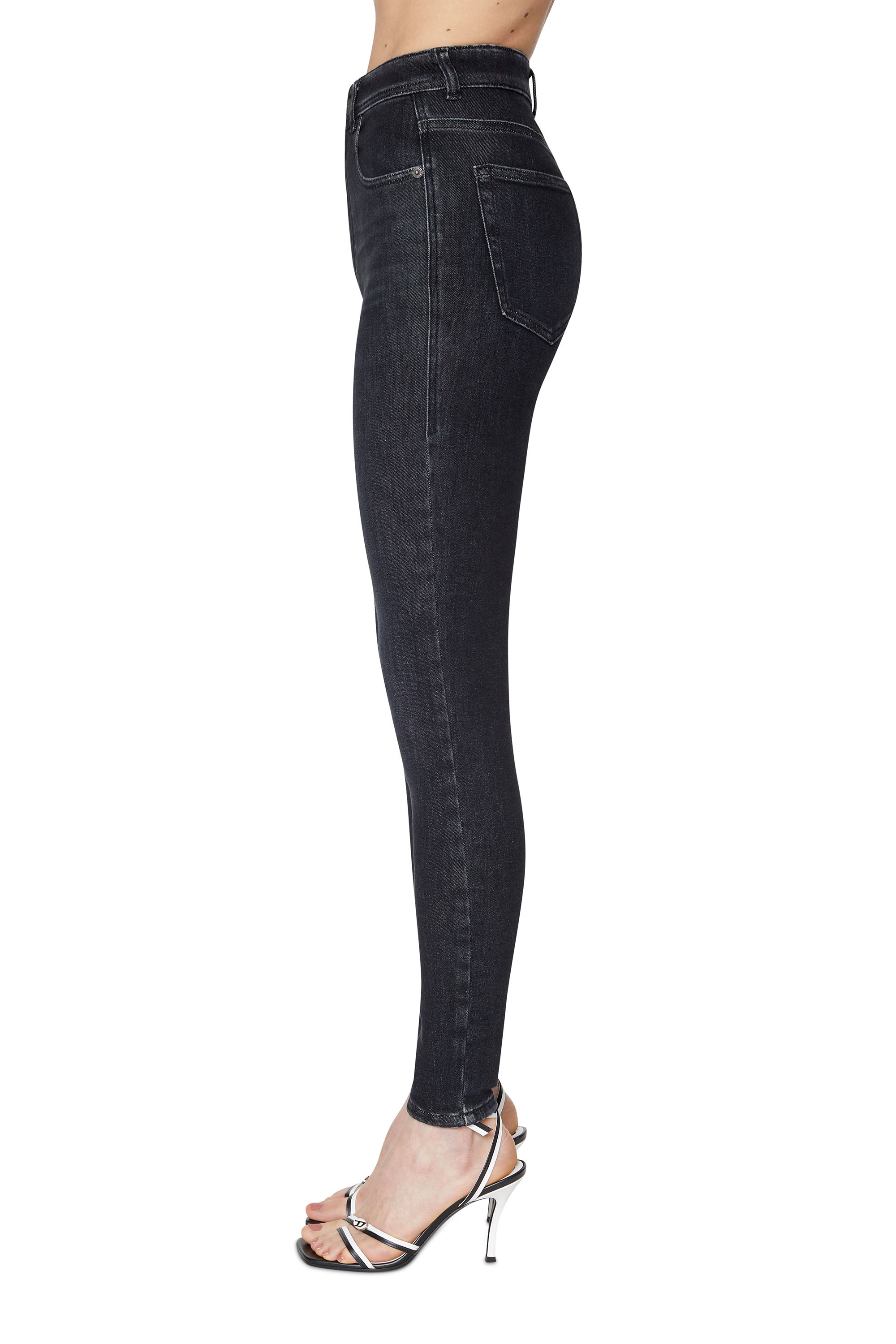 Diesel - Super skinny Jeans 1984 Slandy-High 09D96, Black/Dark grey - Image 5