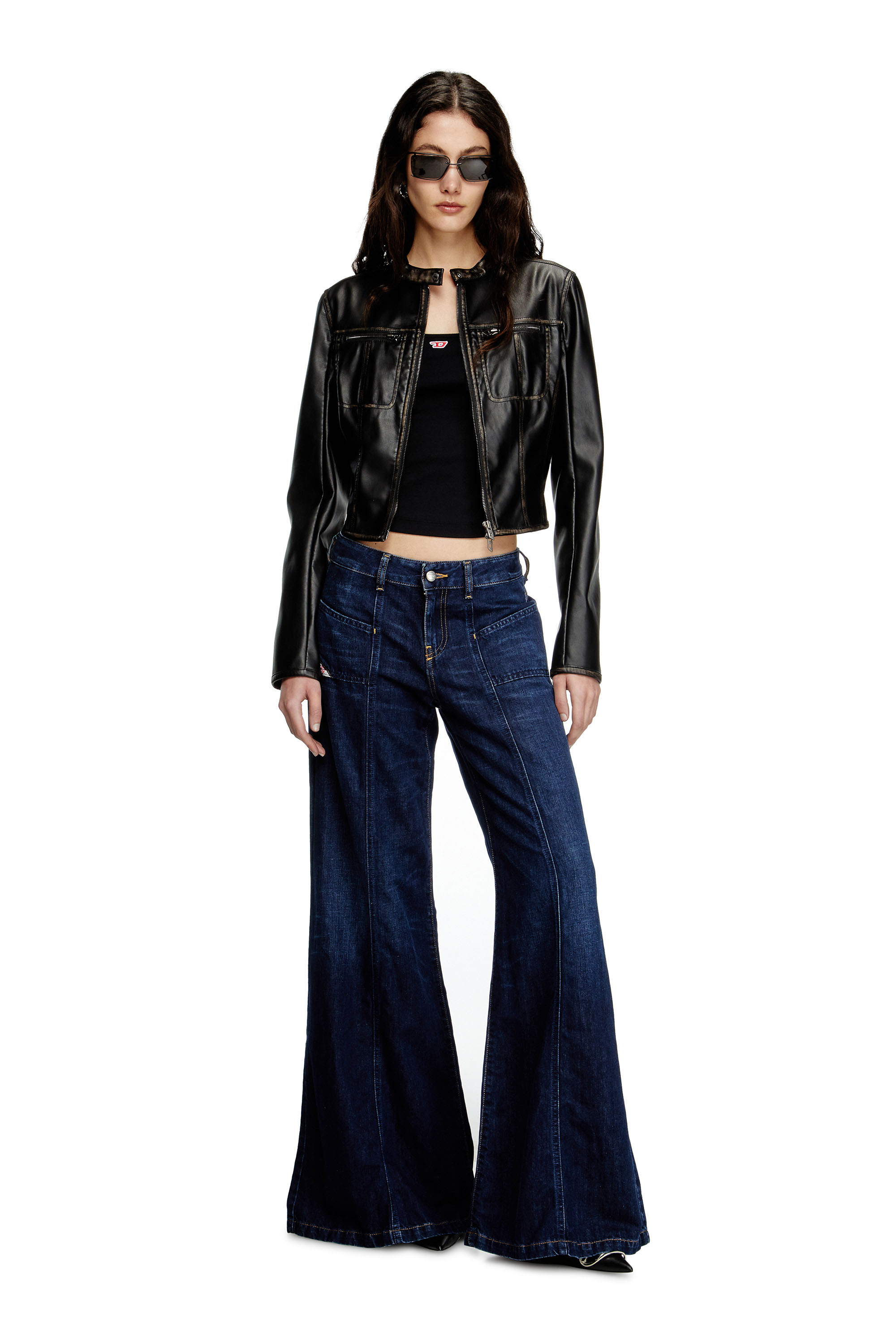 Flare Jeans D-Akii 068RA, Dark Blue Diesel - Woman's Flare Jeans D-Akii 068RA, Dark Blue - 1