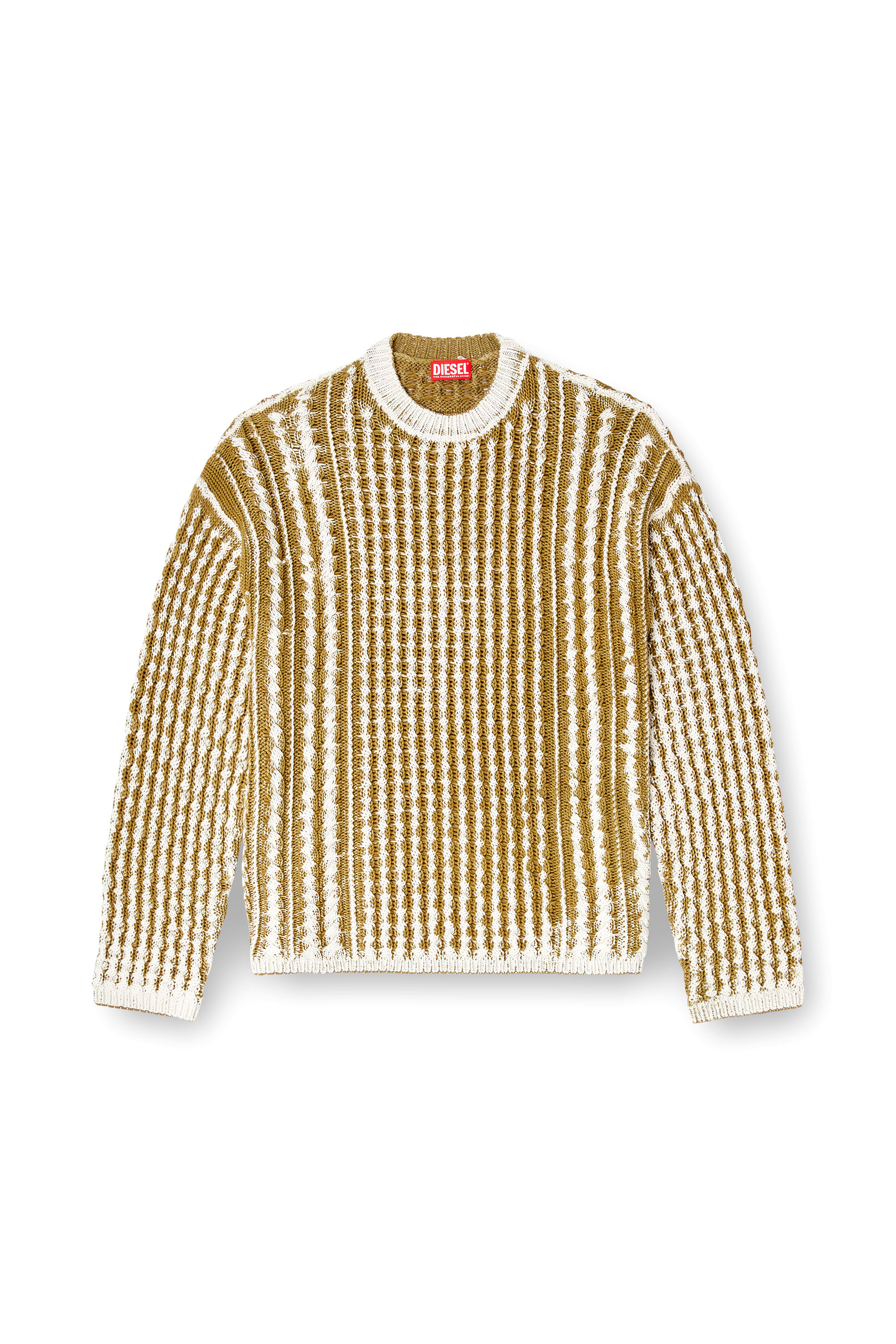 Diesel - K-MOISE, Man's Reverse-print cable-knit jumper in null - 3