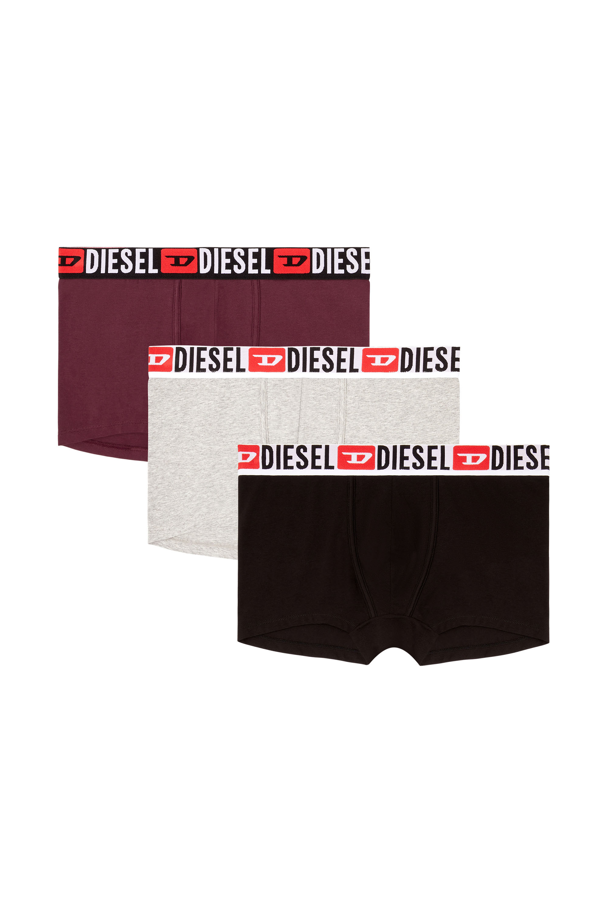 Diesel - UMBX-DAMIENTHREEPACK, Man's Three-pack of all-over logo waist boxers in Black/Violet - 2
