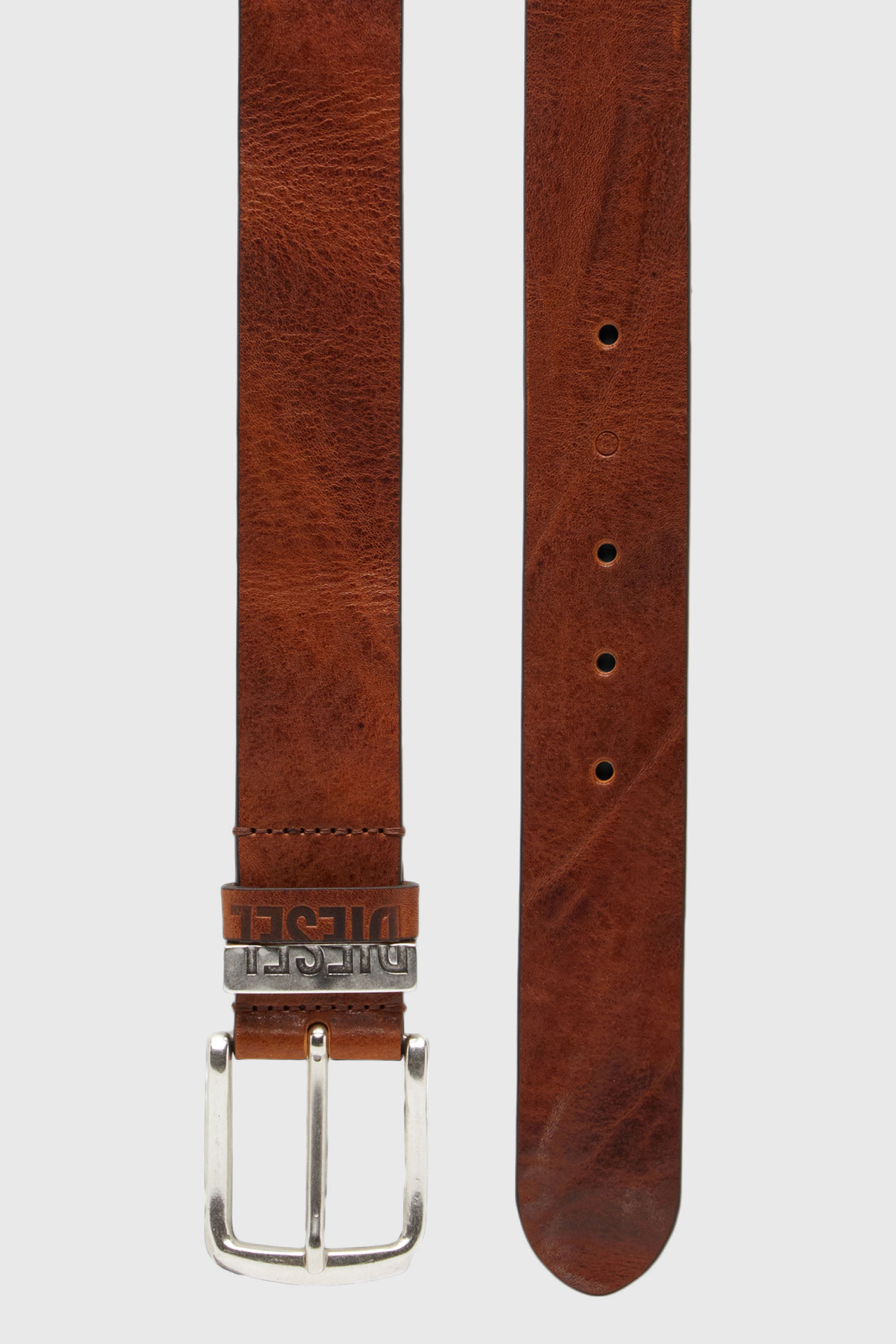 Diesel - B-VISIBLE, Man's 3.9cm belt with contrast loops in Brown - 2