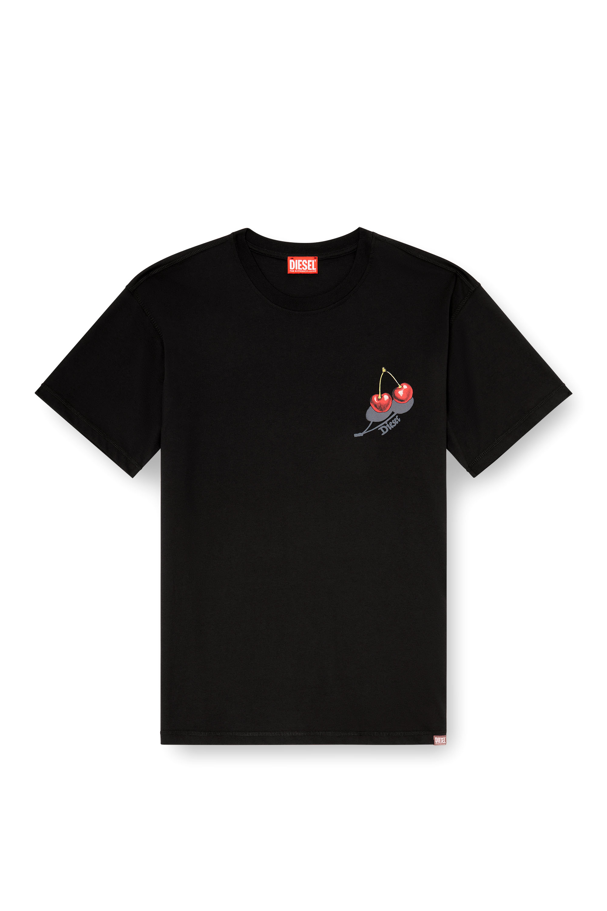 Diesel - SV-T-NORM-CHER, Unisex's Cotton T-shirt with cherry graphic in Black - 2