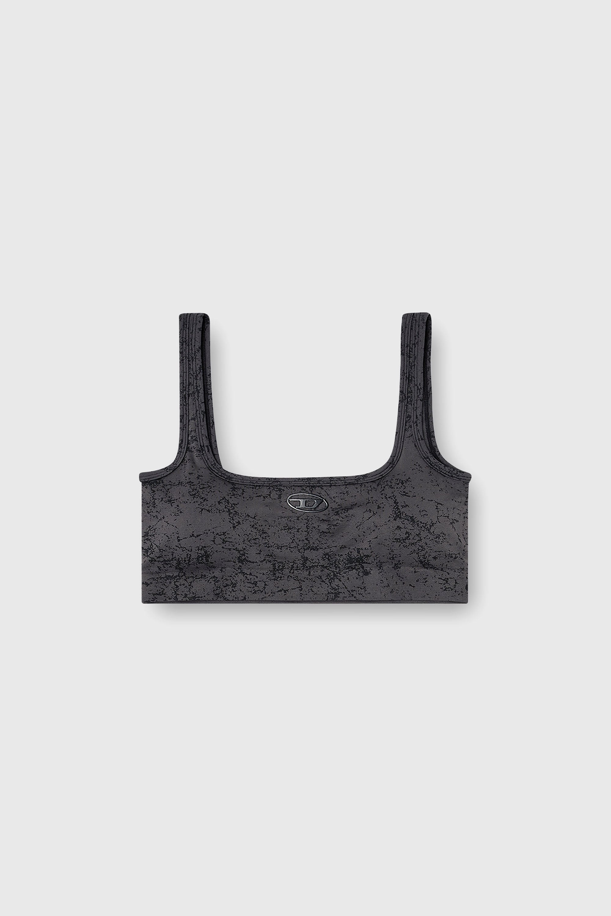 Diesel - HELLA-UTLT, Woman's Sports bra with utilitarian print in Dark grey - 1