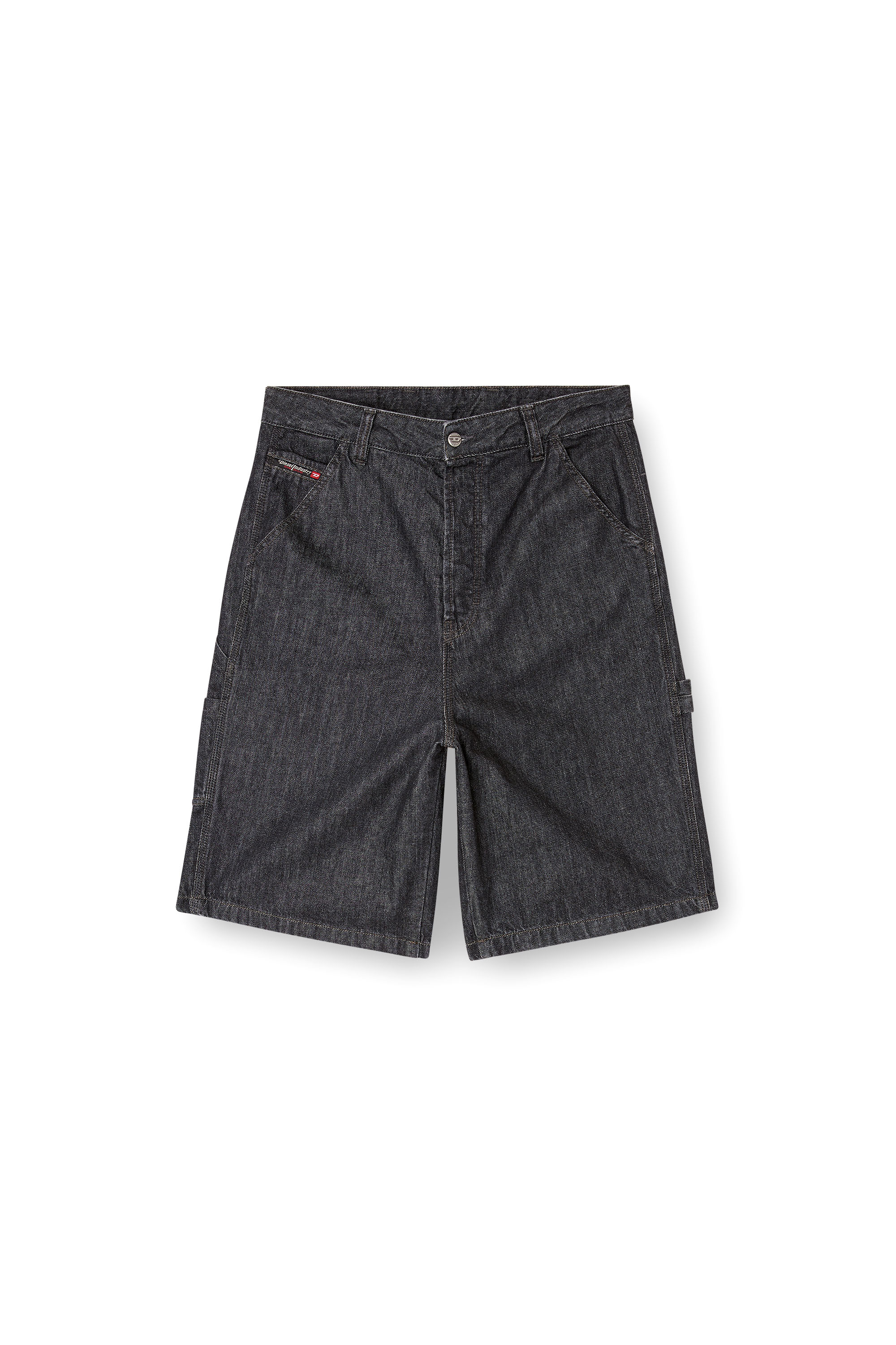 Diesel - D-LIVERY-W-SHORT, Man's Shorts in rinse-wash denim in Black - 2