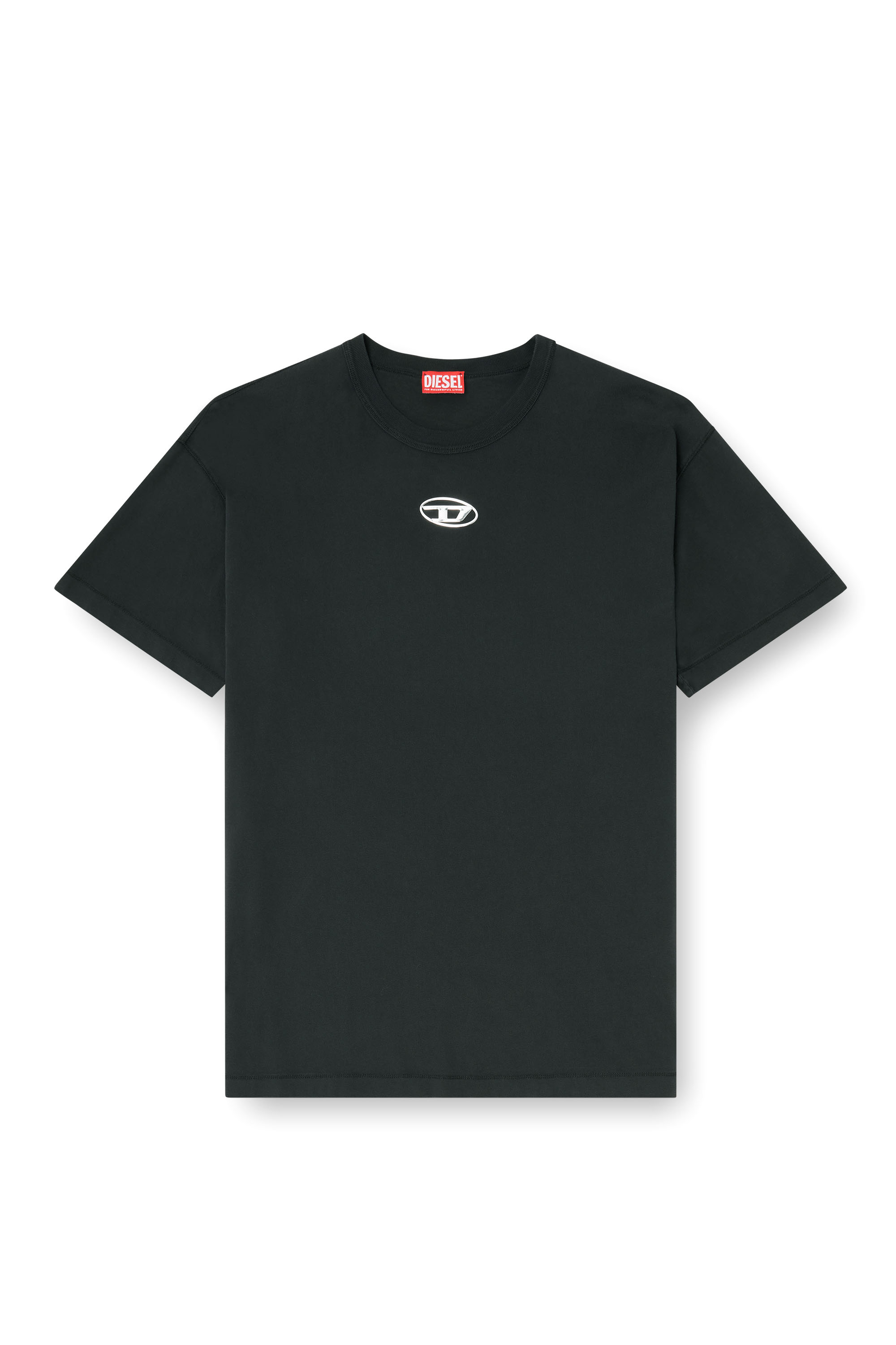 Diesel - T-NORM-IOD, Man's Light cotton T-shirt with metallic Oval D logo in Black - 3