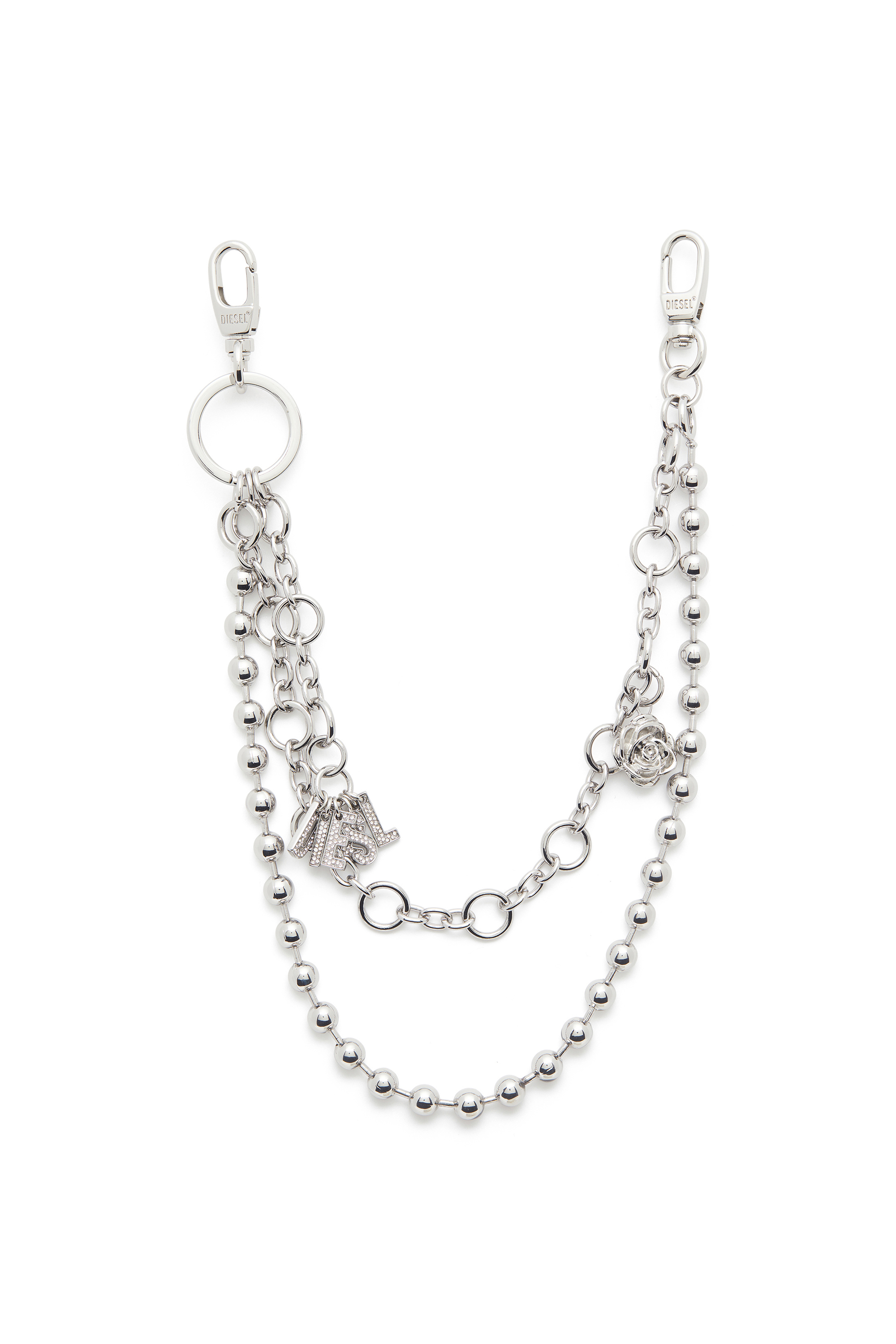 Diesel - CHAIN-D II L, Woman's Metal charm with chains and pendants in Silver - 1