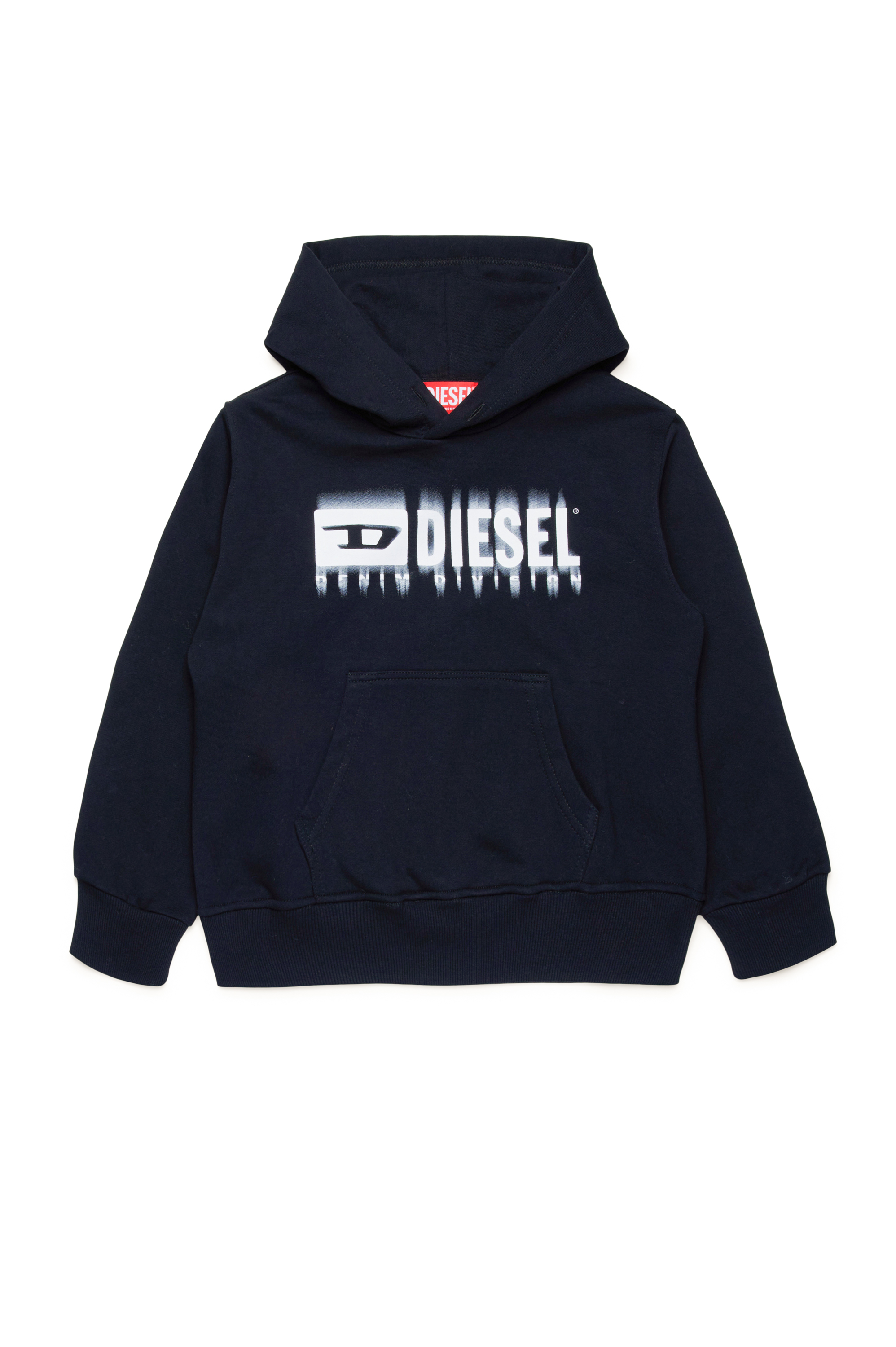 Diesel - SGINNHOODL5 OVER, Man's Hoodie with smudged logo in Black - 1