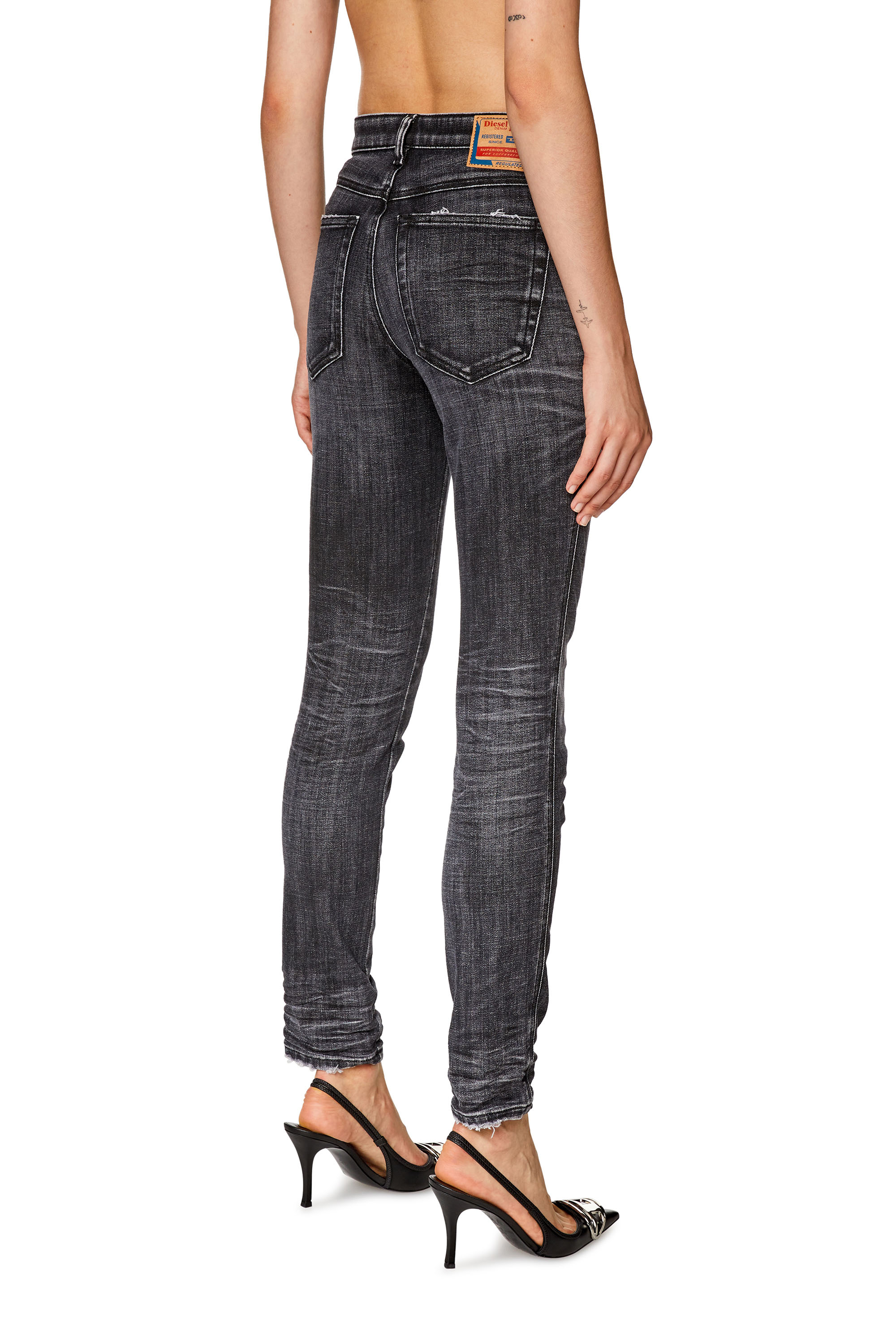 Diesel - Skinny Jeans 2015 Babhila 09G50, Black/Dark grey - Image 3