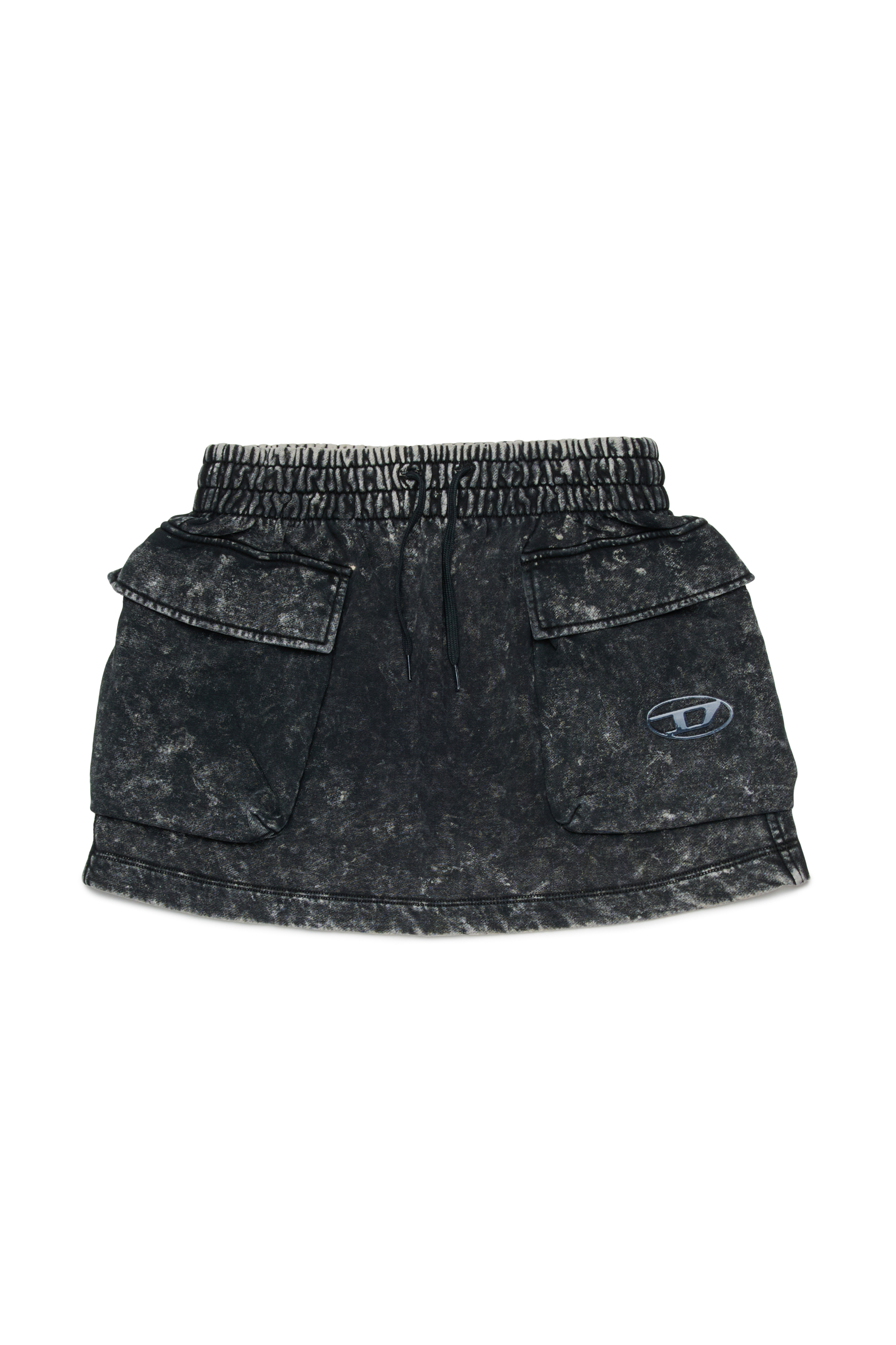 Diesel - GIONA, Woman's Cotton skirt with cargo pockets in Black - 1