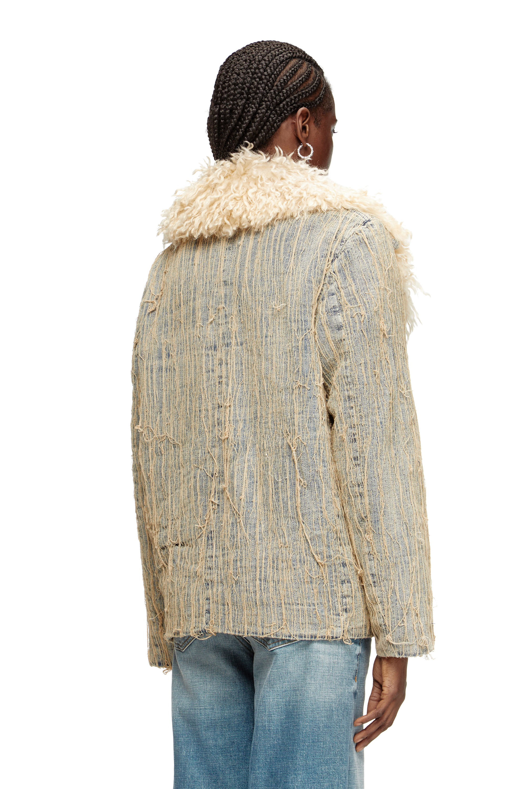 Diesel - DE-ACONIC-S, Woman's Jacket in floating-thread jacquard denim in Light Blue - 4