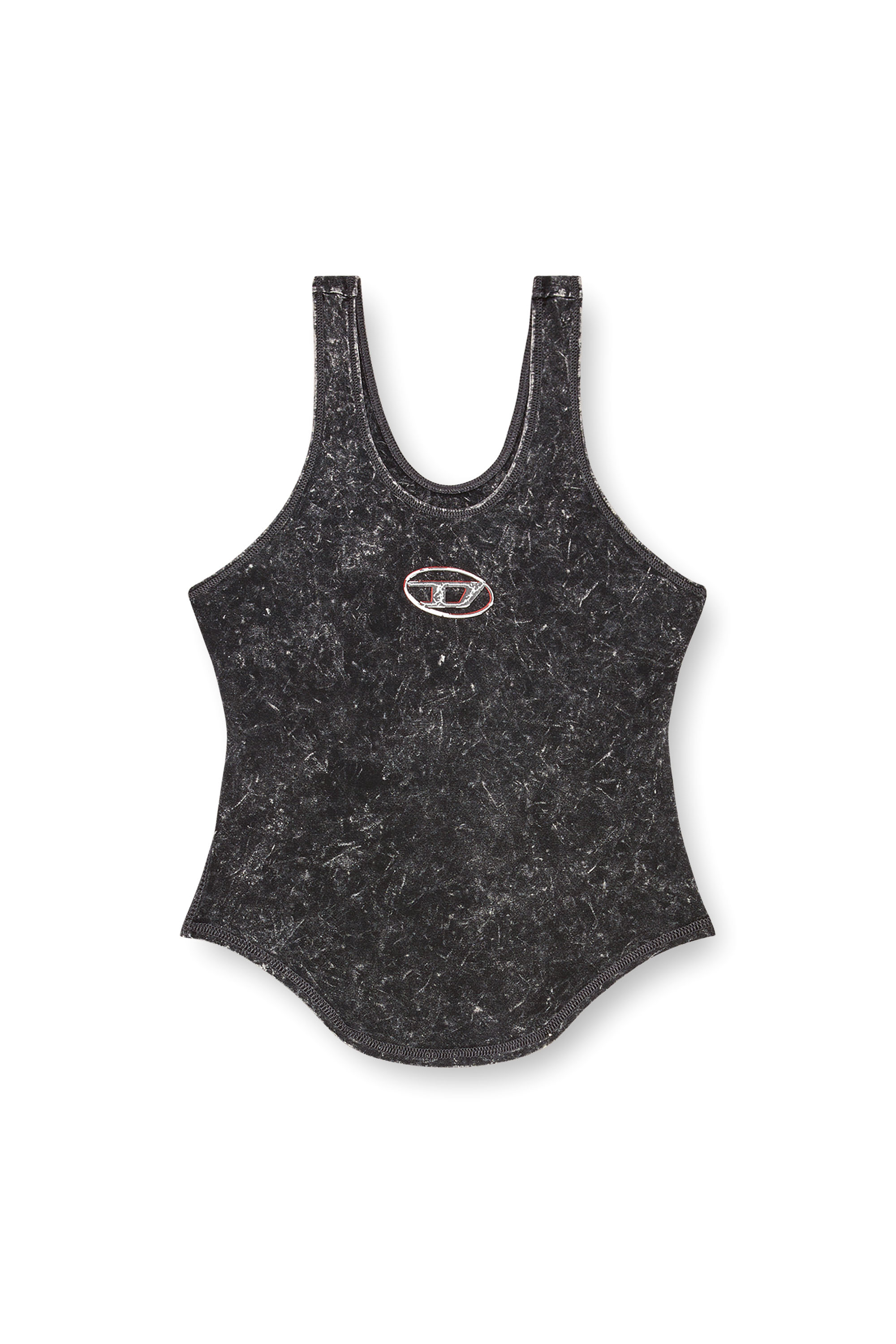 Diesel - T-AVENA-P1, Woman's Open-back top with marbled effect in Black - 3