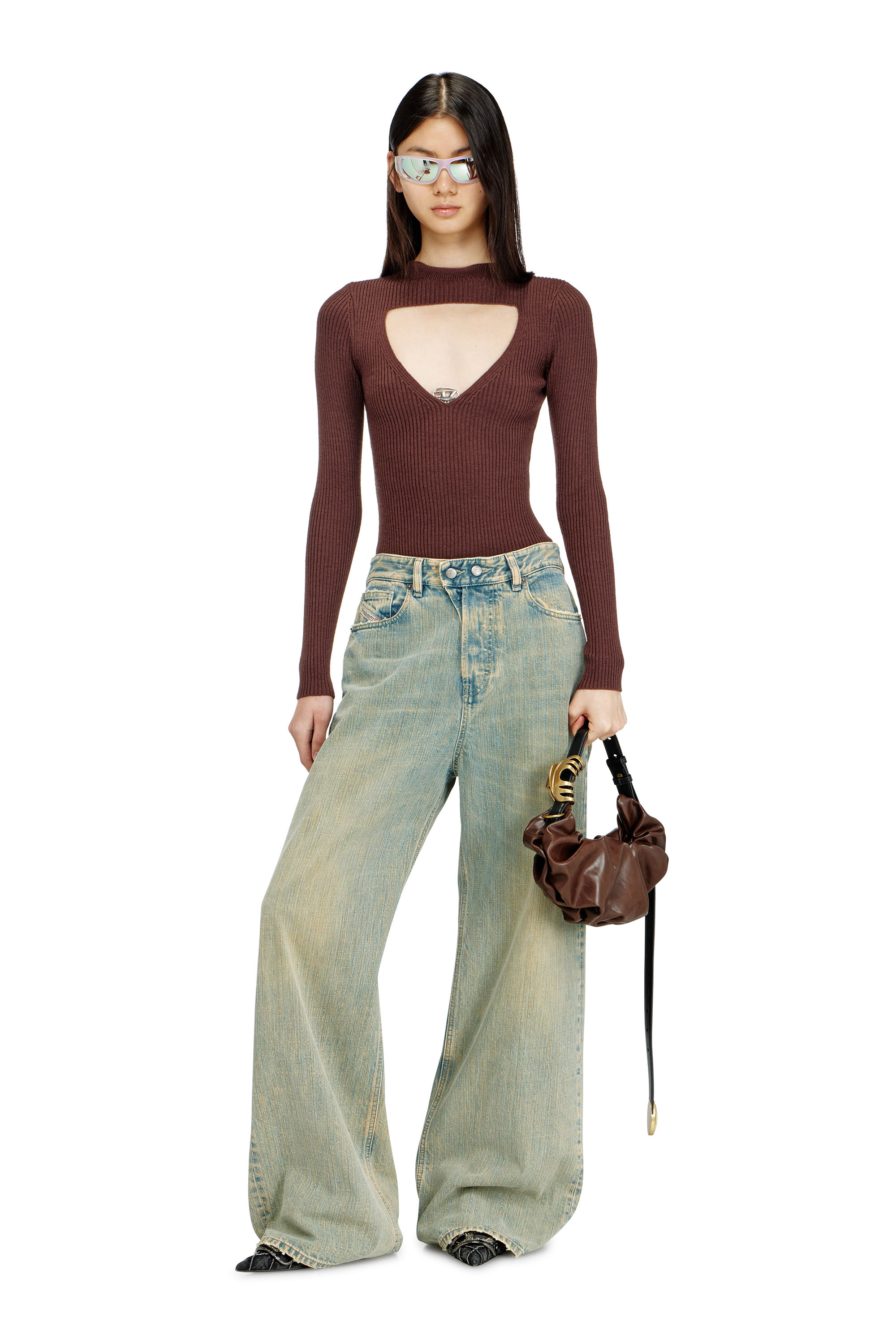 Diesel - GRAB-D HOBO S, Woman's Grab-D-Hobo bag in Dark Brown - 2