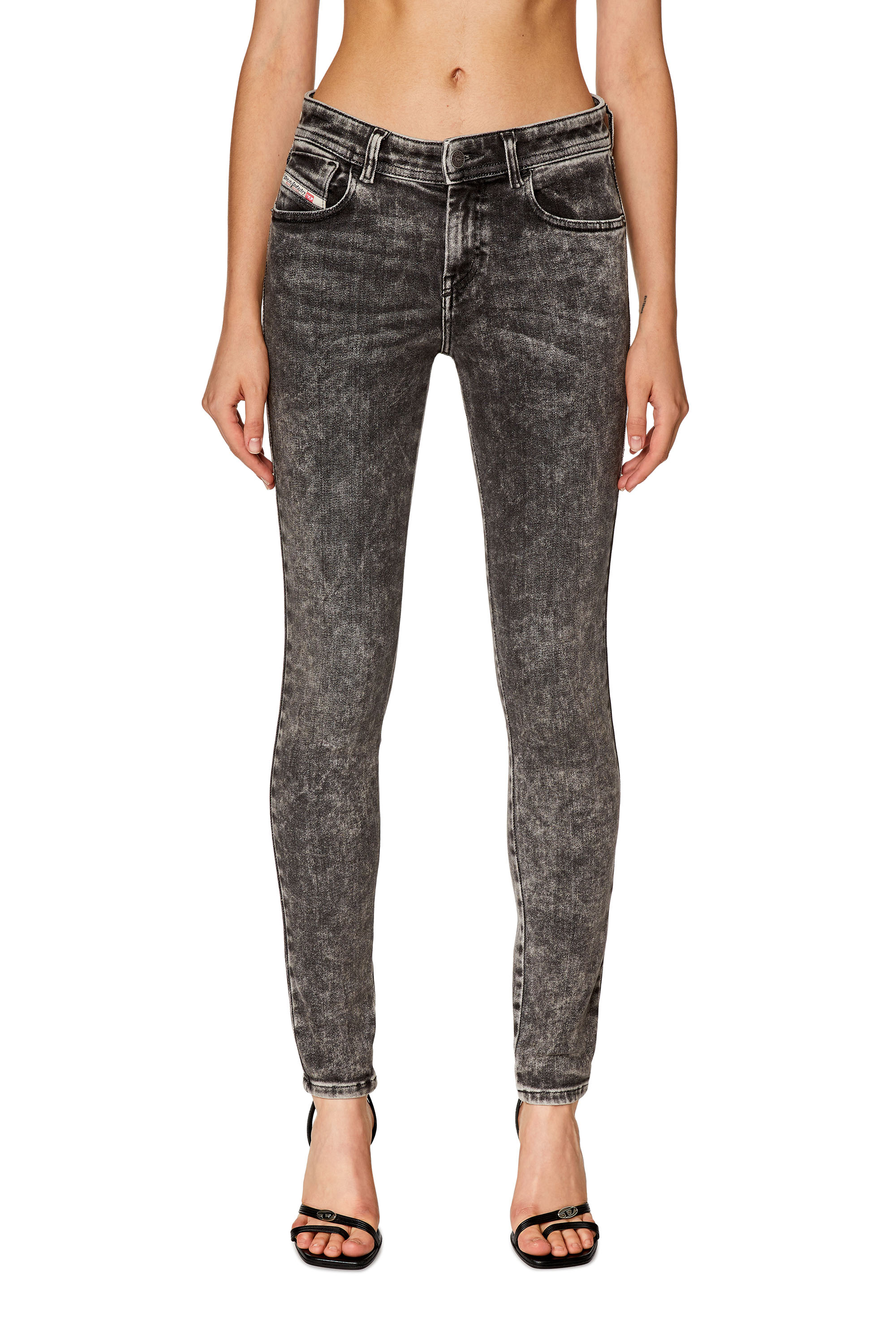 Diesel - Super skinny Jeans 2017 Slandy 09F80, Black/Dark grey - Image 2