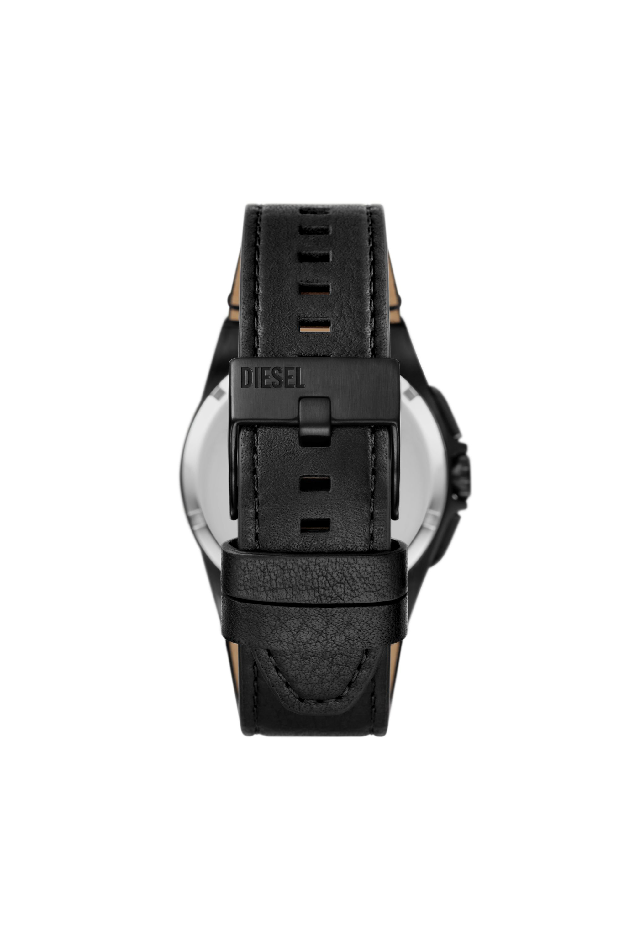 Diesel - DZ4658, Man Framed black leather watch in Black - Image 2
