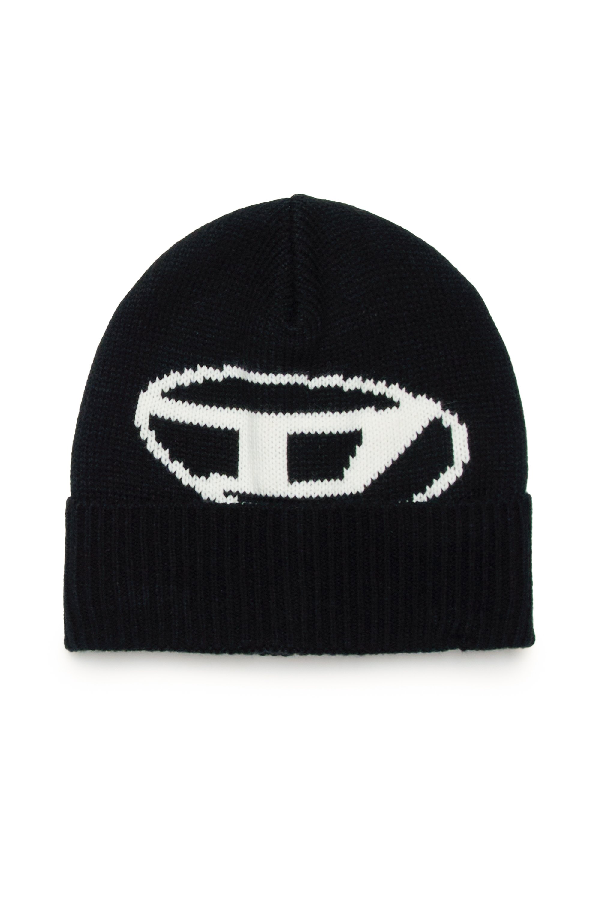 Diesel - FDINLAY, Unisex's Beanie with Oval D logo in Black - 1