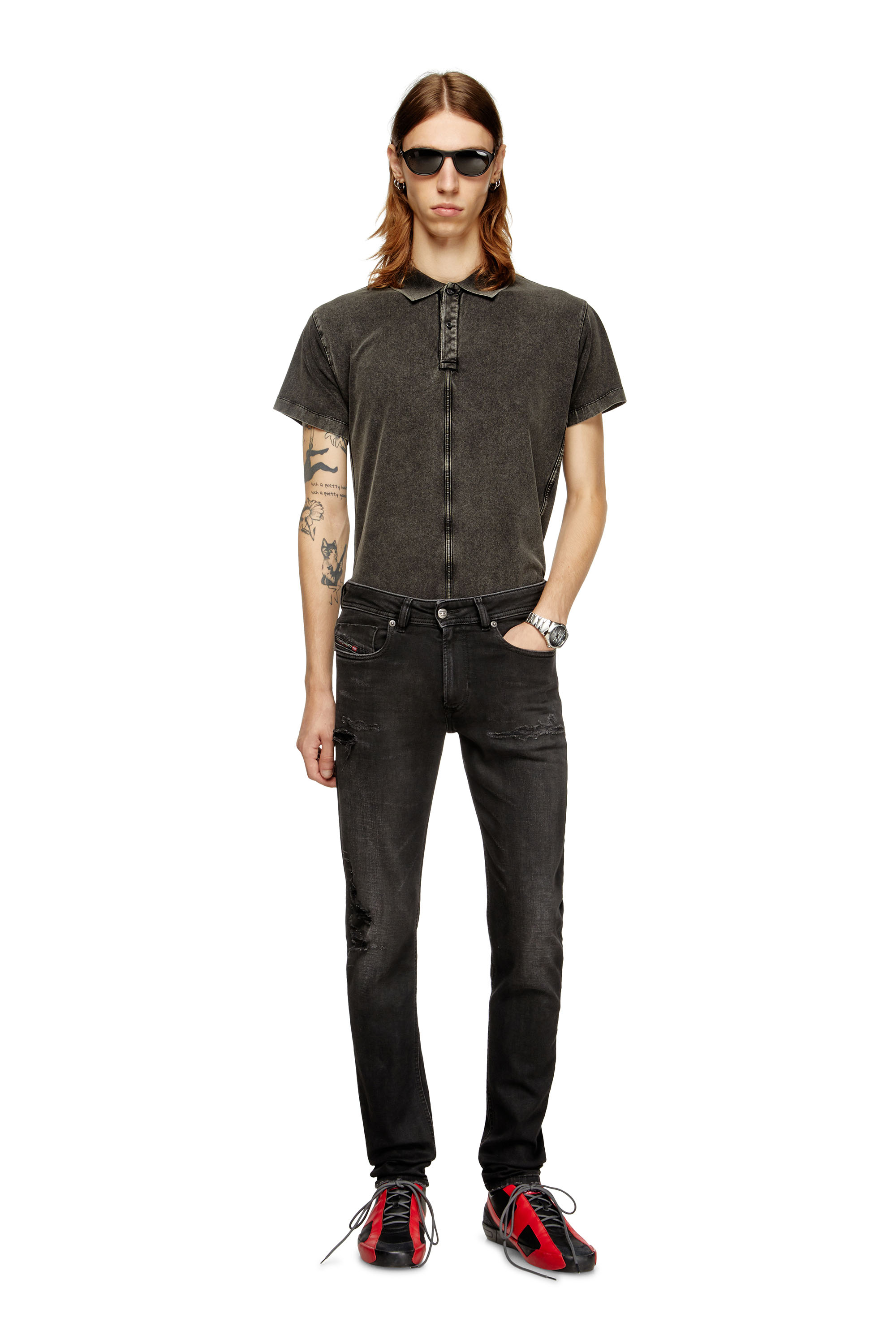 Diesel - Man's Skinny Jeans 1979 Sleenker 068SG, Black/Dark grey - 2