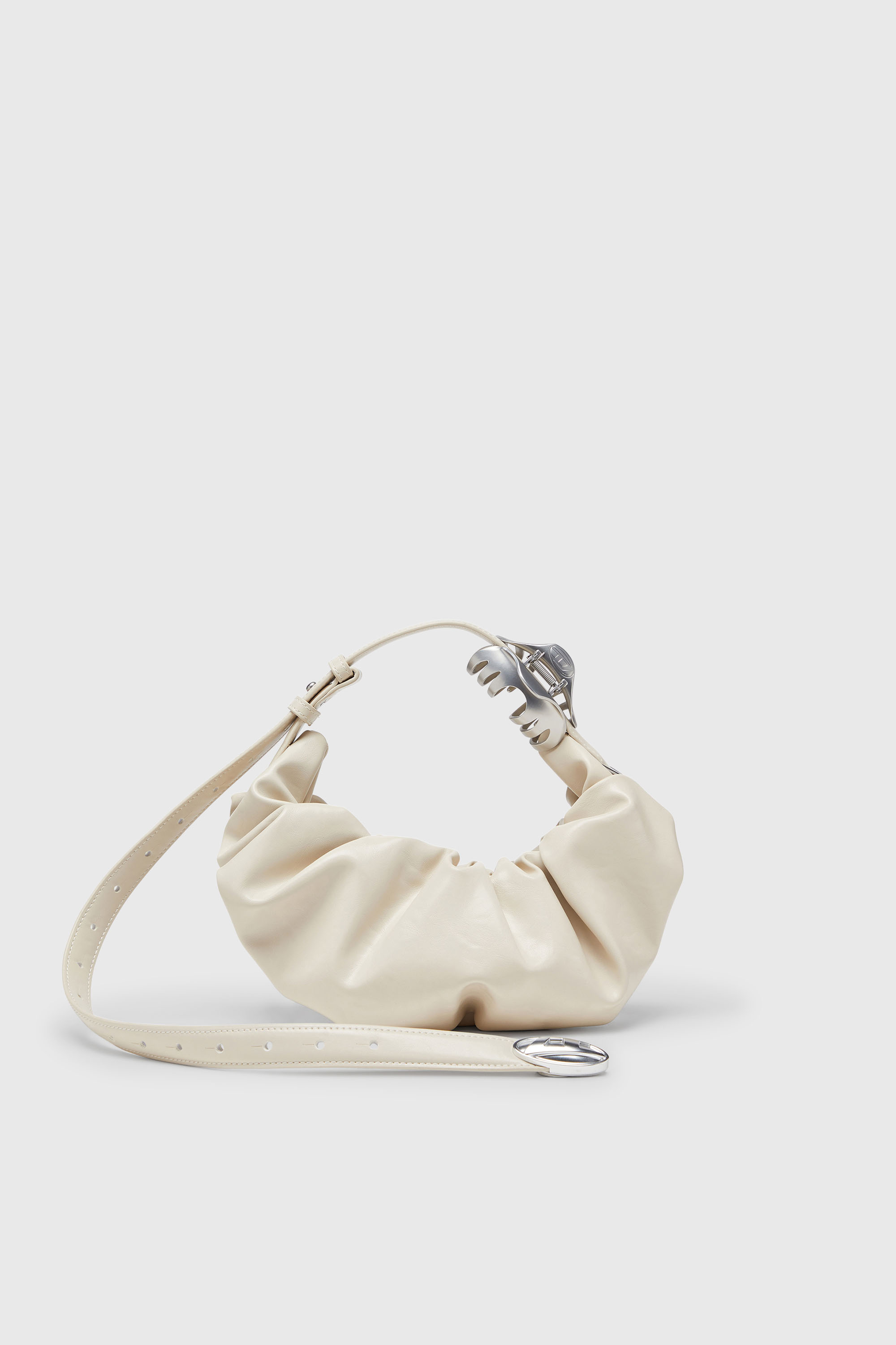 Diesel - GRAB-D HOBO S, Woman's Grab-D-Small scruched hobo bag in White - 1