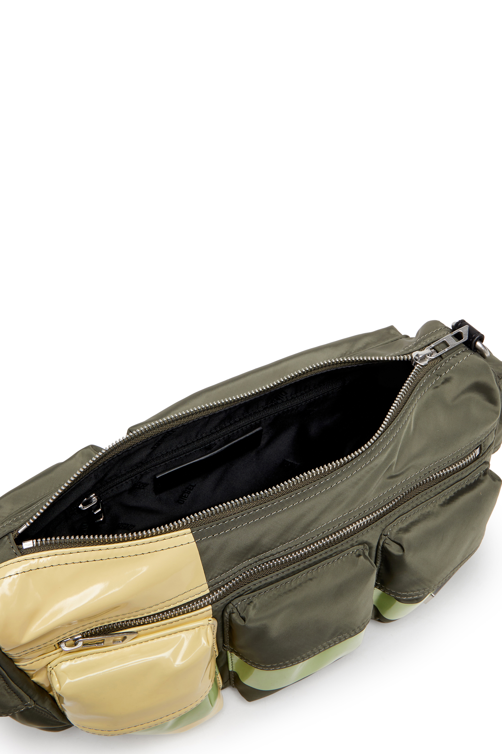 Diesel - MULTI-PKTS SHOULDER BAG X, Unisex's Multi-Pkts - Shoulder bag with color-block design in Green/Yellow - 3