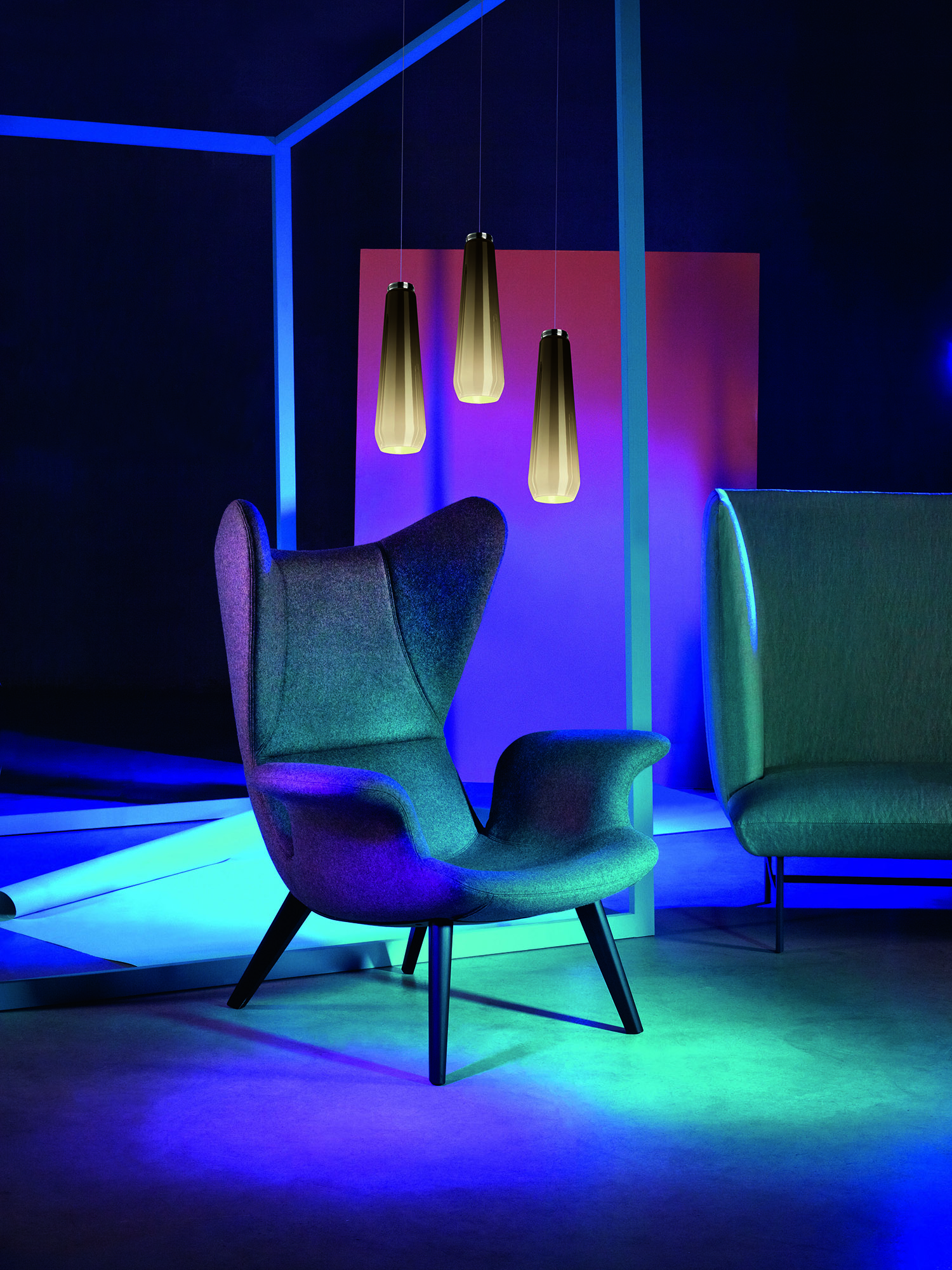 Diesel - GLAS DROP, Unisex's Suspended lighting in blown glass in Grey - 3