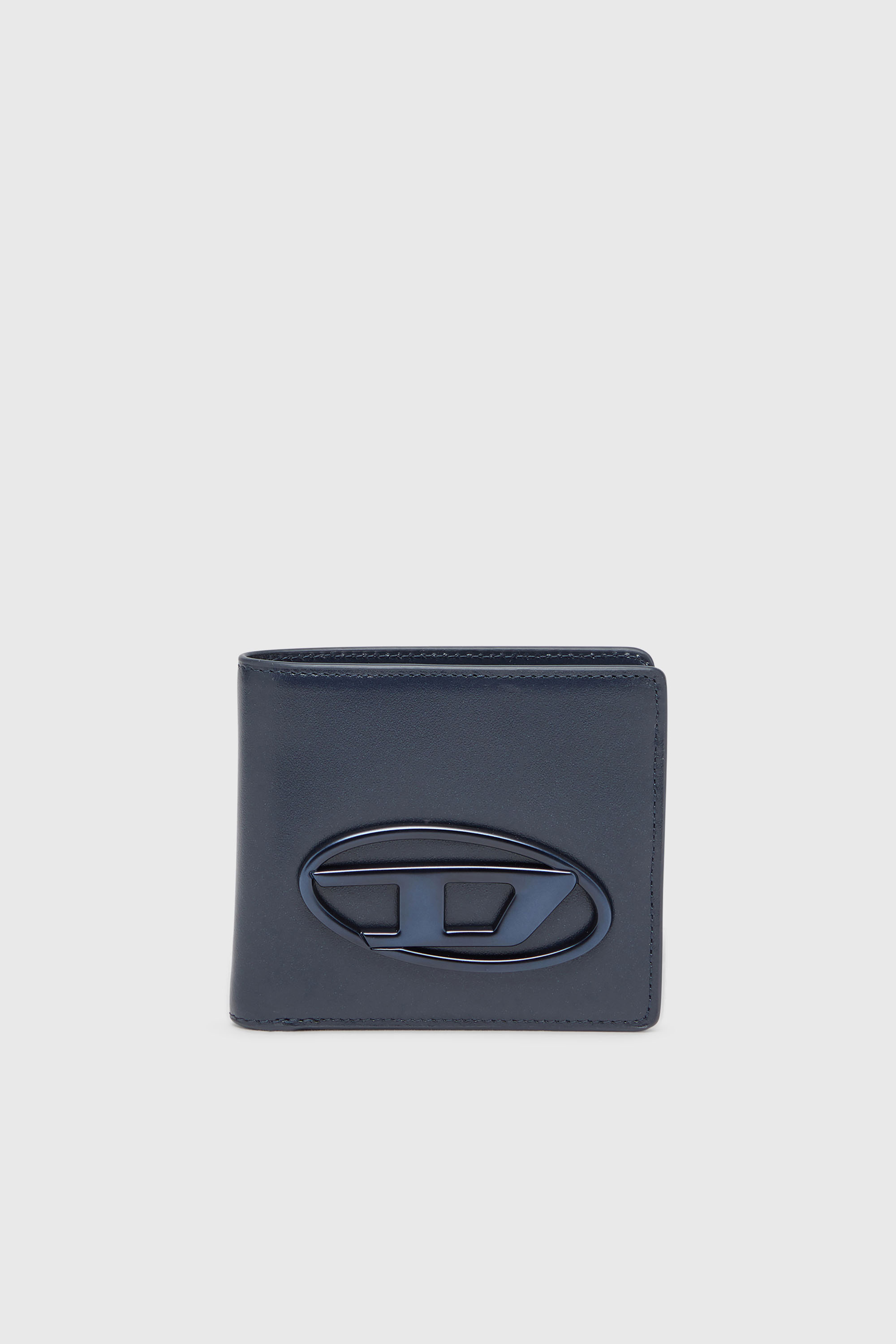 Diesel - HOLI-D BI FOLD COIN S 3D, Unisex's Bi-fold wallet in leather in Blue - 1