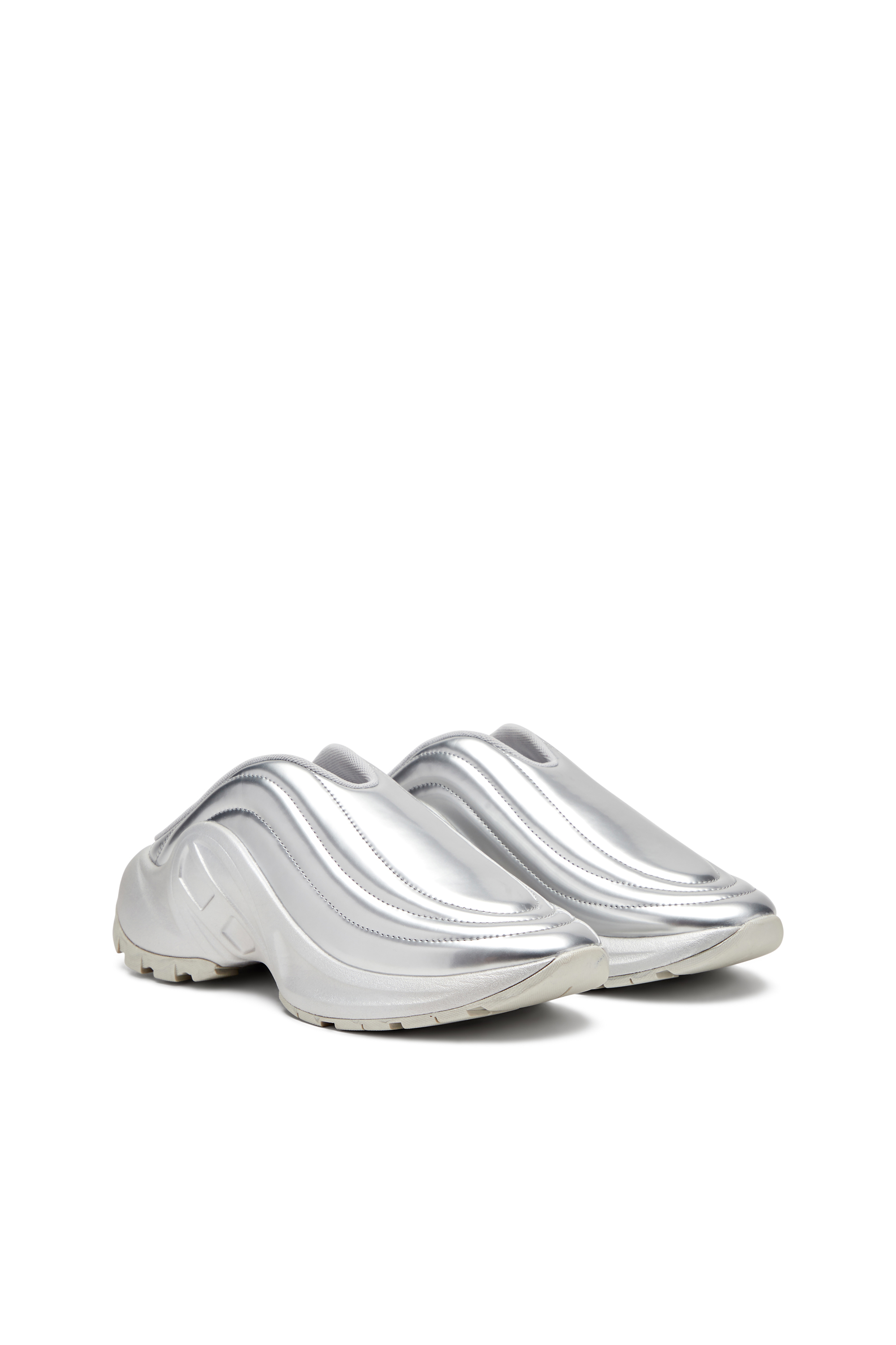 Diesel - S-D-RUNNER MULE X, Unisex's S-D-Runner-Metallic mules in Silver - 2