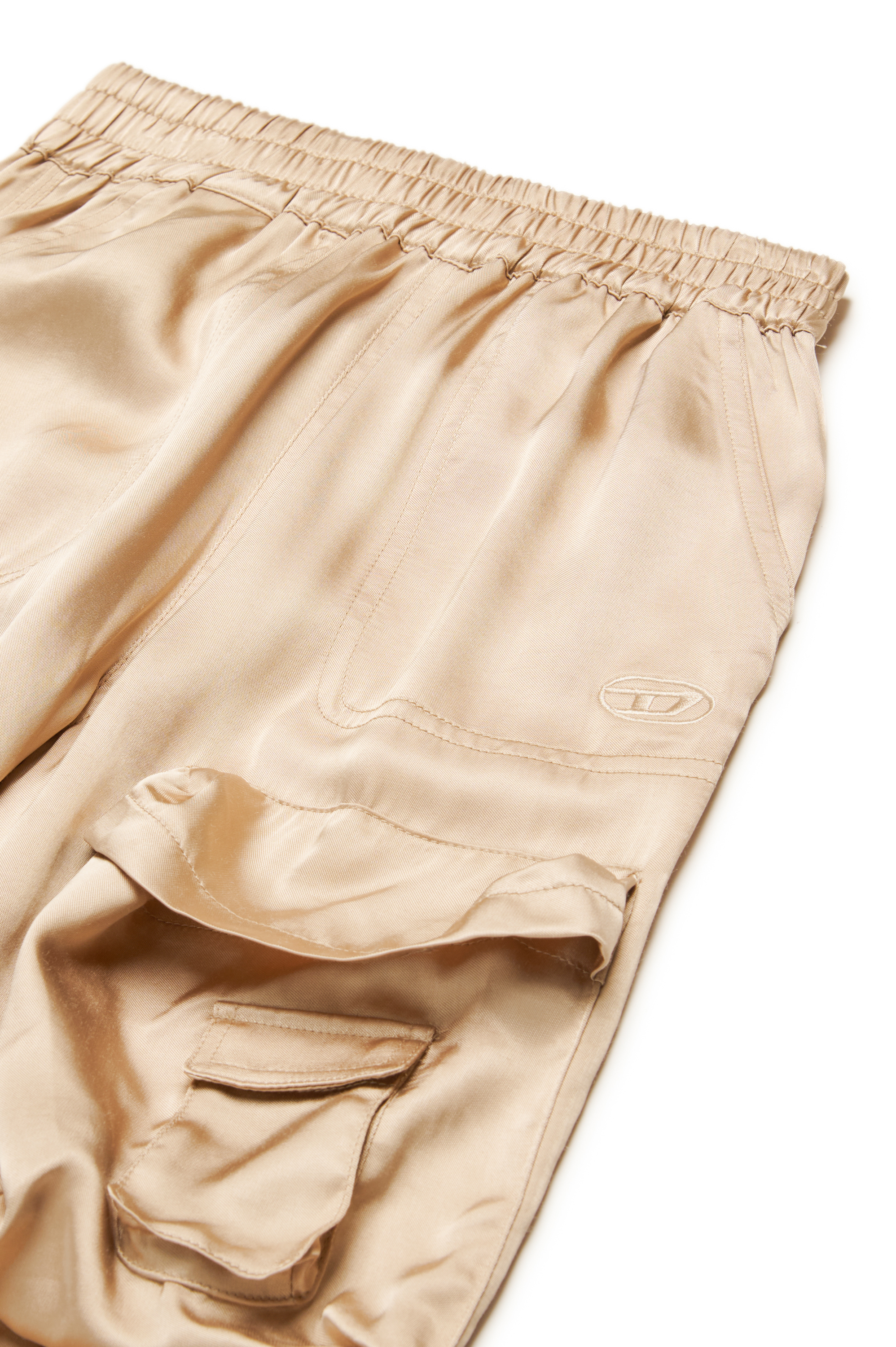 Diesel - PMIRTOW, Woman's Shiny satin cargo pants in Light Brown - 3