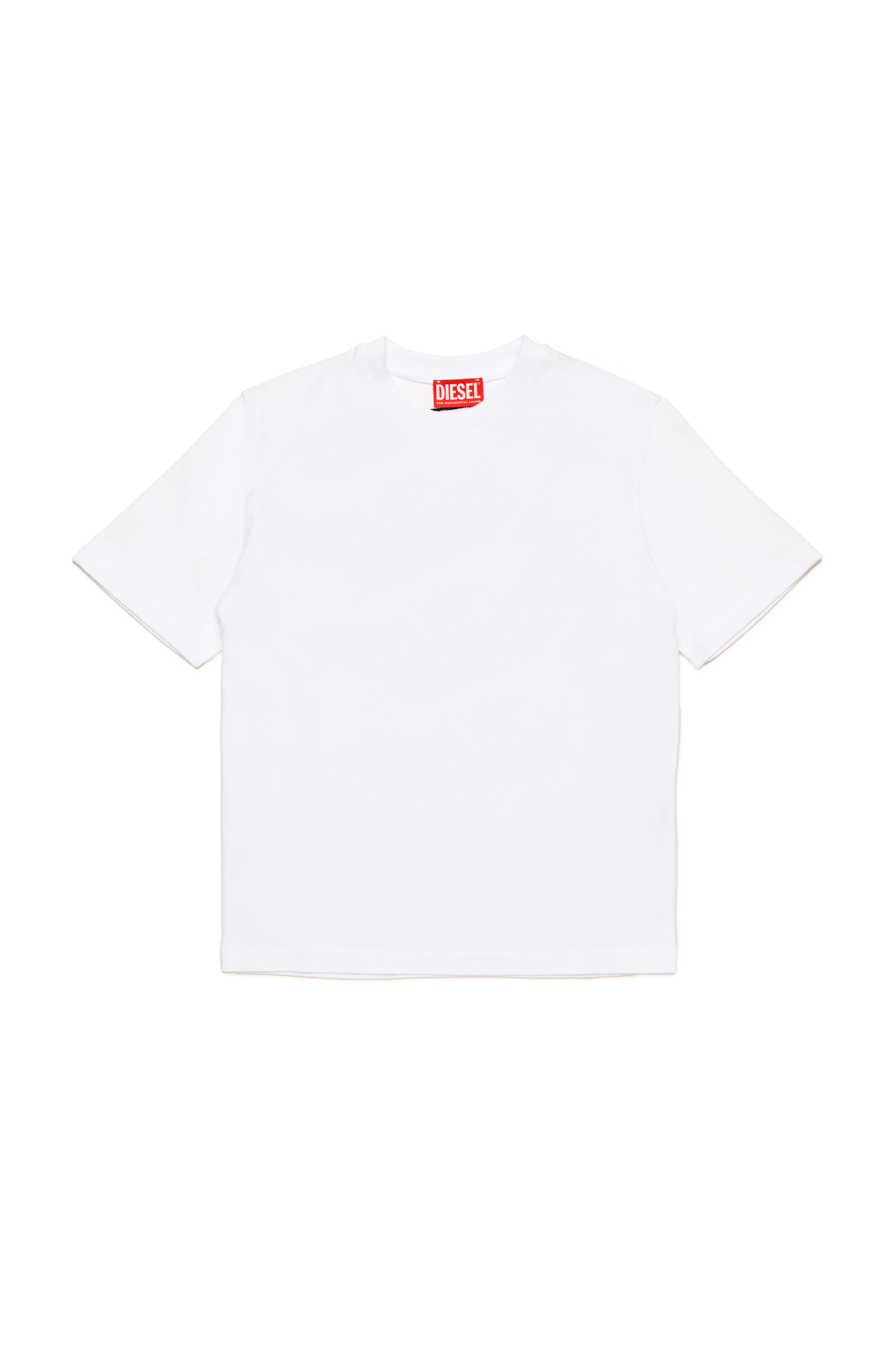 Diesel - TBOGGYMEGOVALD OVER, Man's T-shirt with mega Oval D embroidery in White - 1