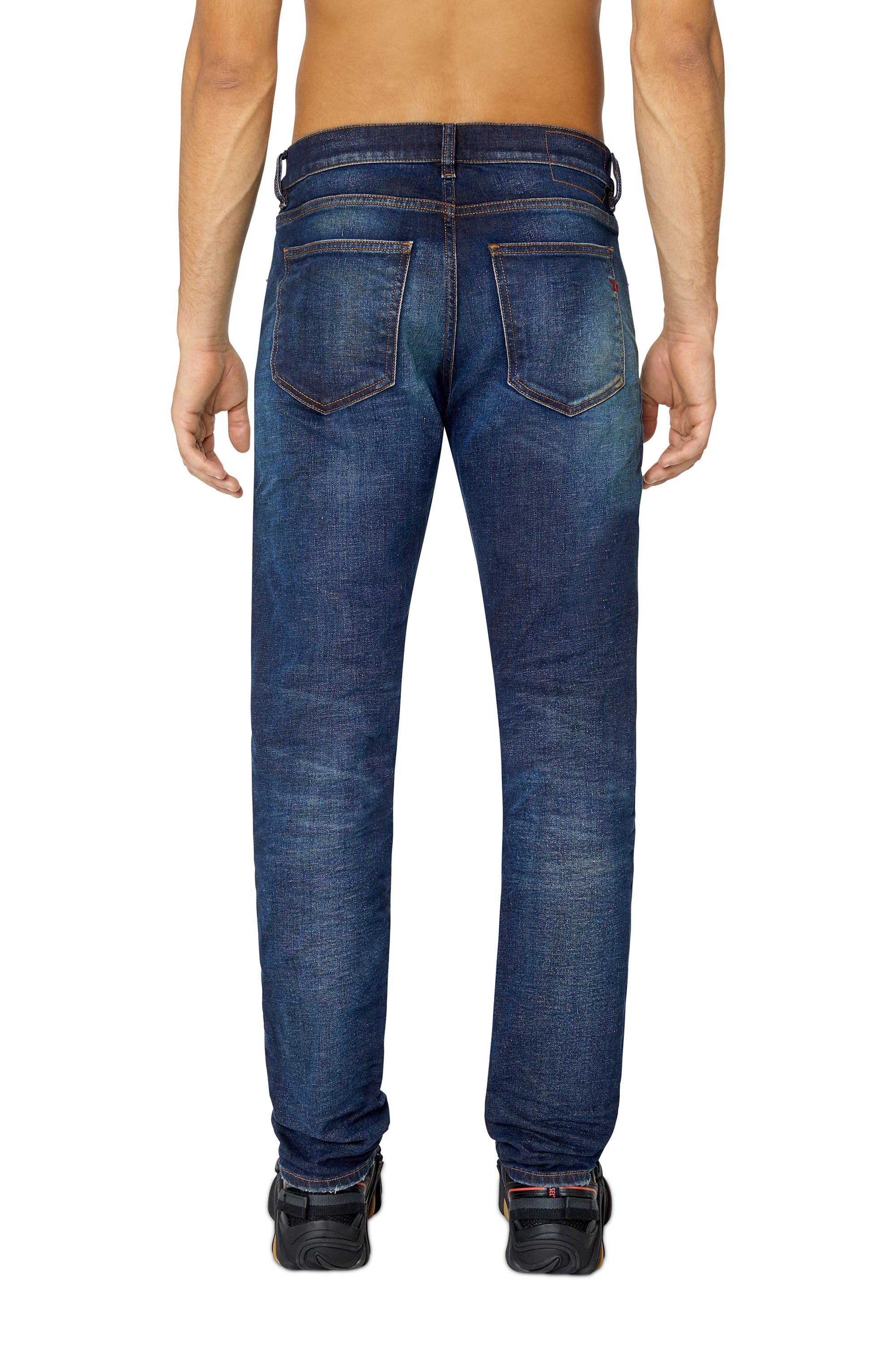 Diesel - 2019 D-Strukt 09E64 Slim Jeans, Dark Blue - Image 3